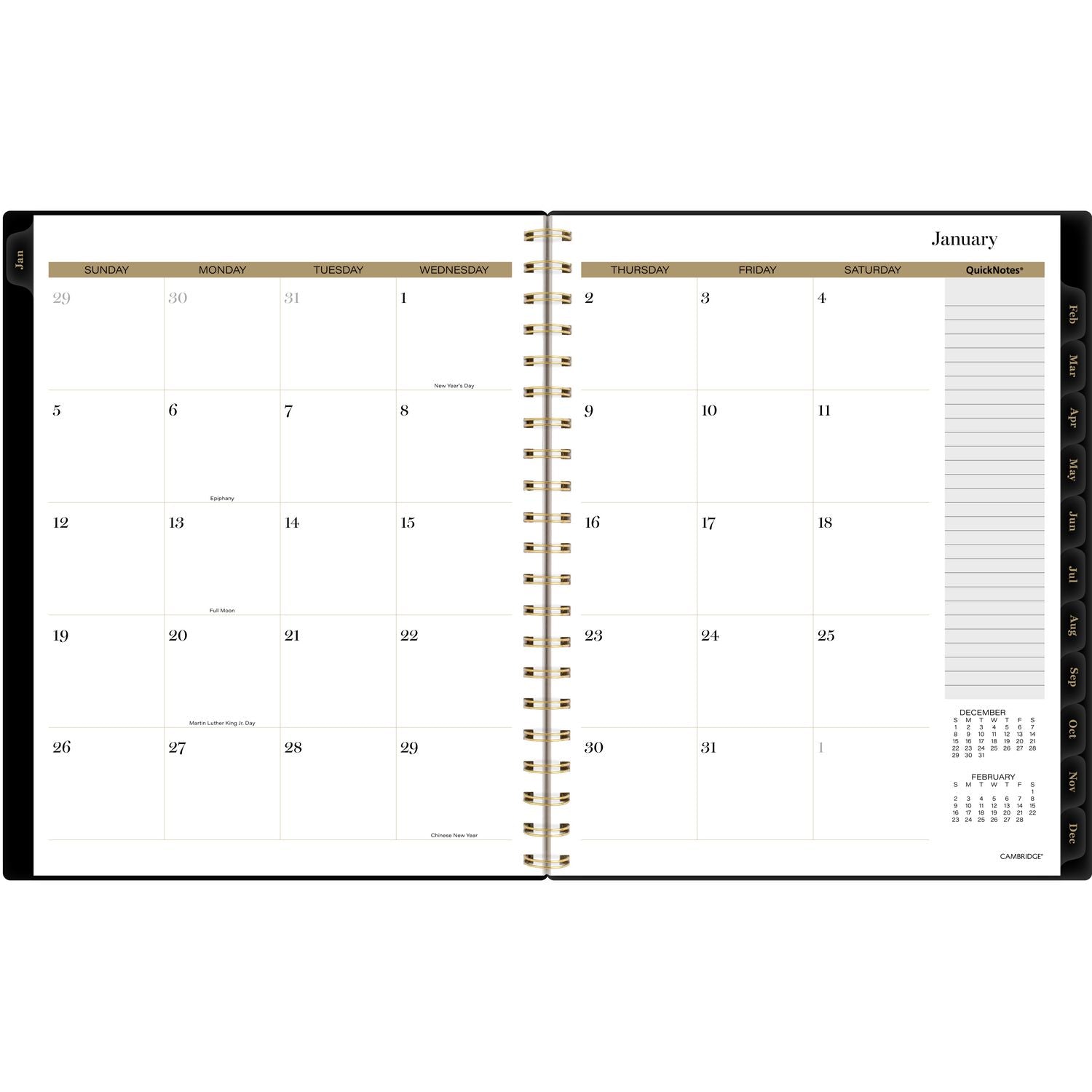 Radiate Weekly/Monthly Planner, Stylized Solar-Eclipse Artwork, 11 x 9.25, Black/Gold Cover, 12-Month (Jan to Dec): 2025 Cambridge® Flipcost