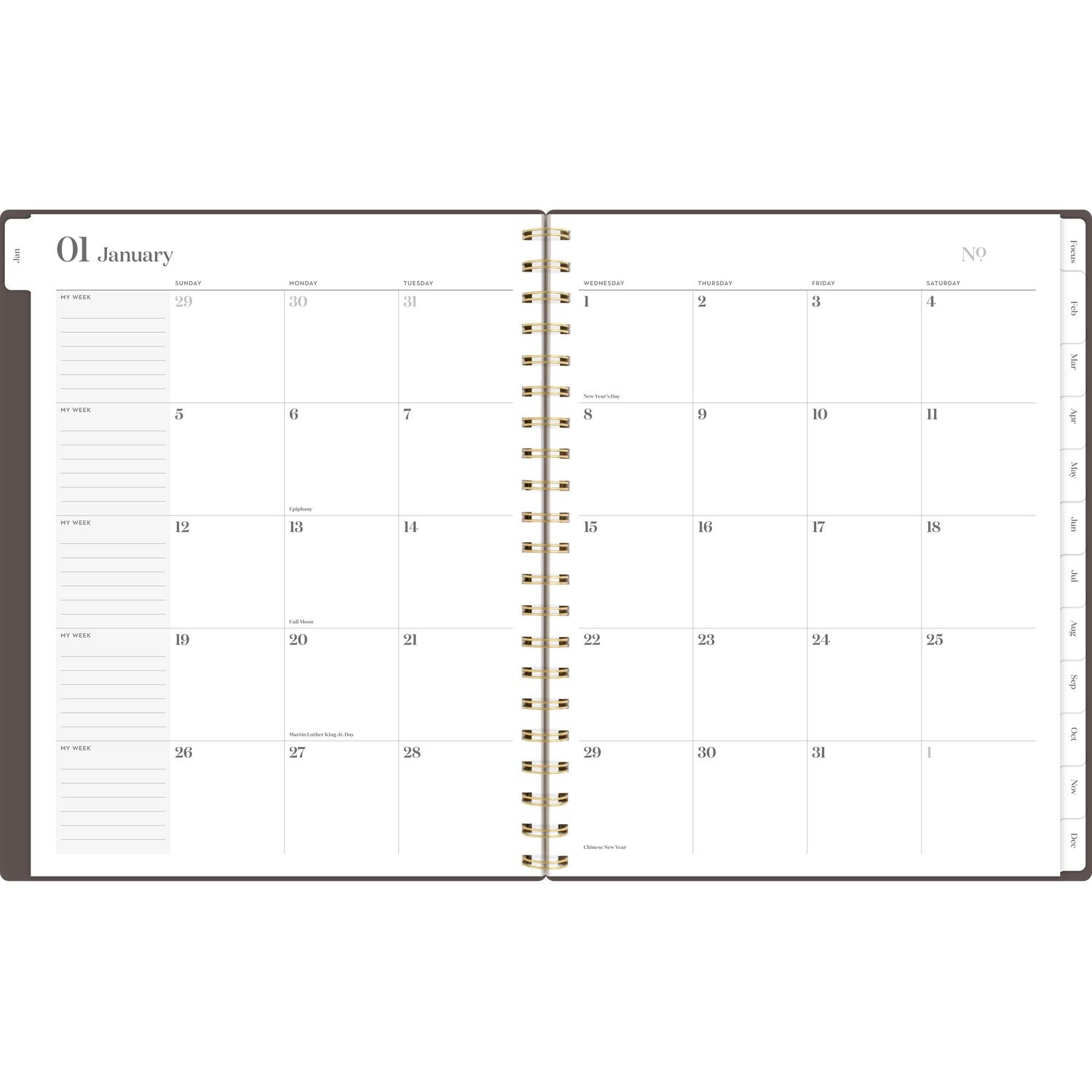 Workstyle Weekly/Monthly Planner, 11 x 9.38, Brown/Gold Cover, 12-Month (Jan to Dec): 2025 Cambridge® Flipcost