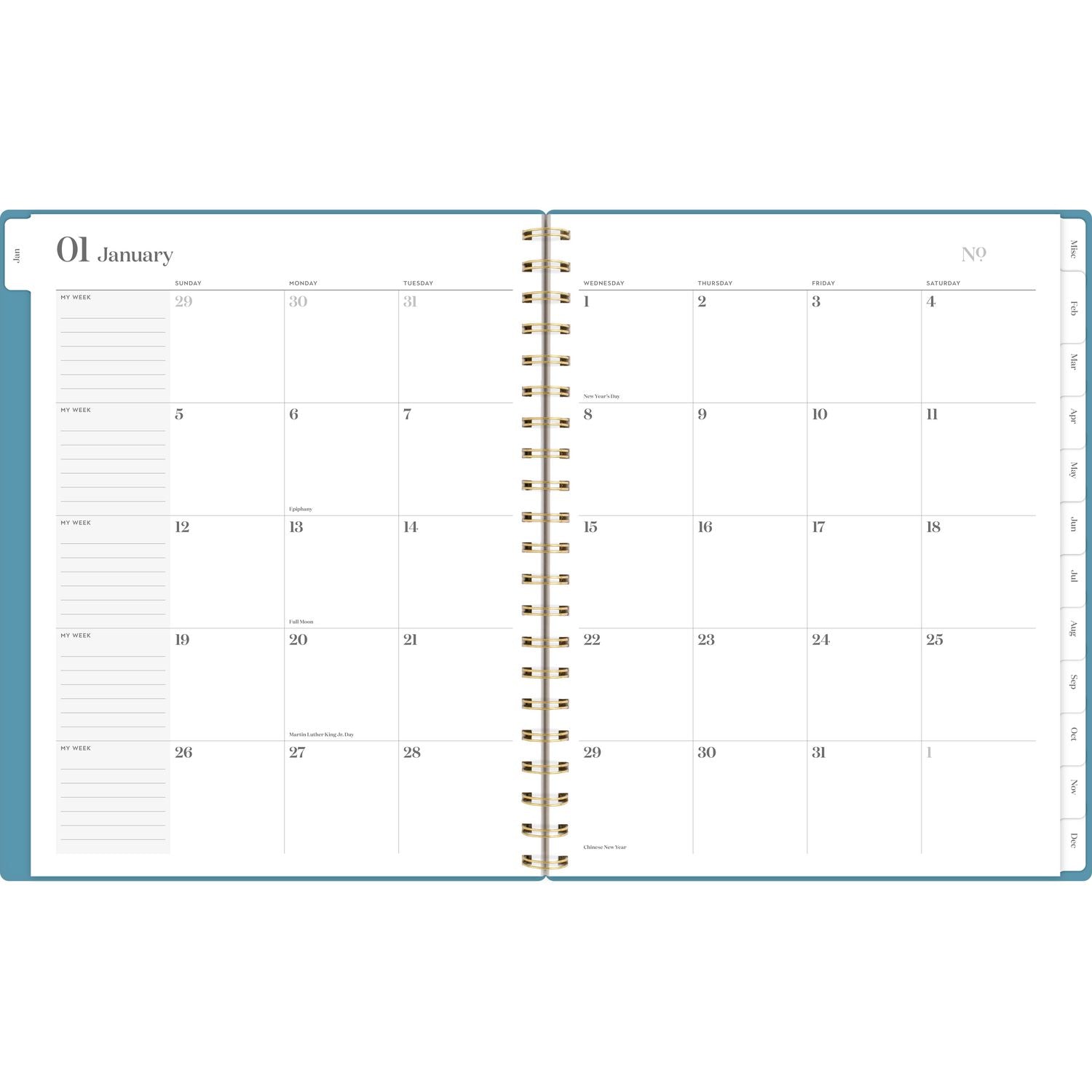 Workstyle Weekly/Monthly Planner, Geometric Artwork, 11 x 9.38, Blue/Gold Cover, 12-Month (Jan to Dec): 2025 Cambridge® Flipcost