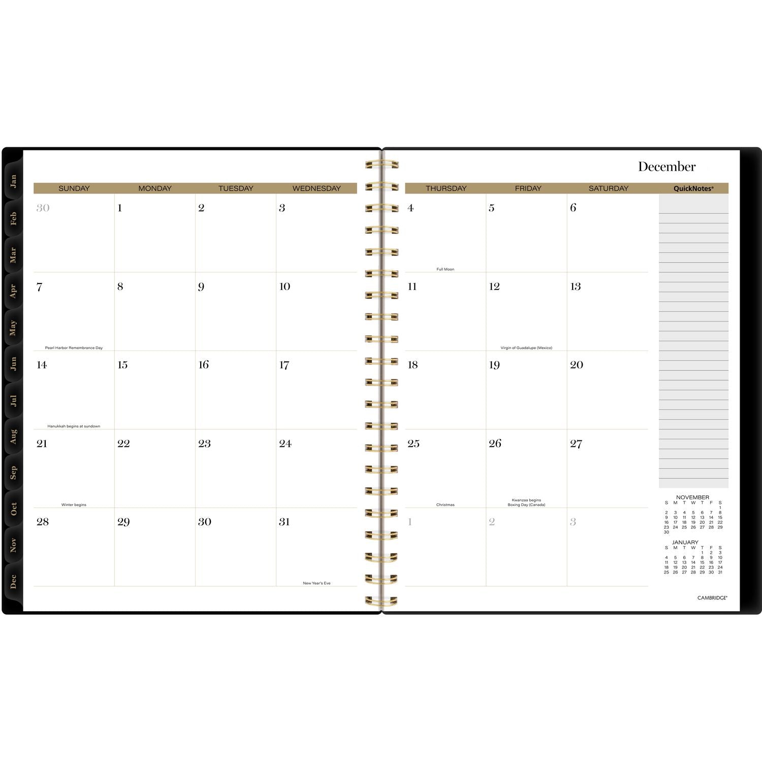 Radiate Weekly/Monthly Planner, Stylized Solar-Eclipse Artwork, 11 x 9.25, Black/Gold Cover, 12-Month (Jan to Dec): 2025 Cambridge® Flipcost