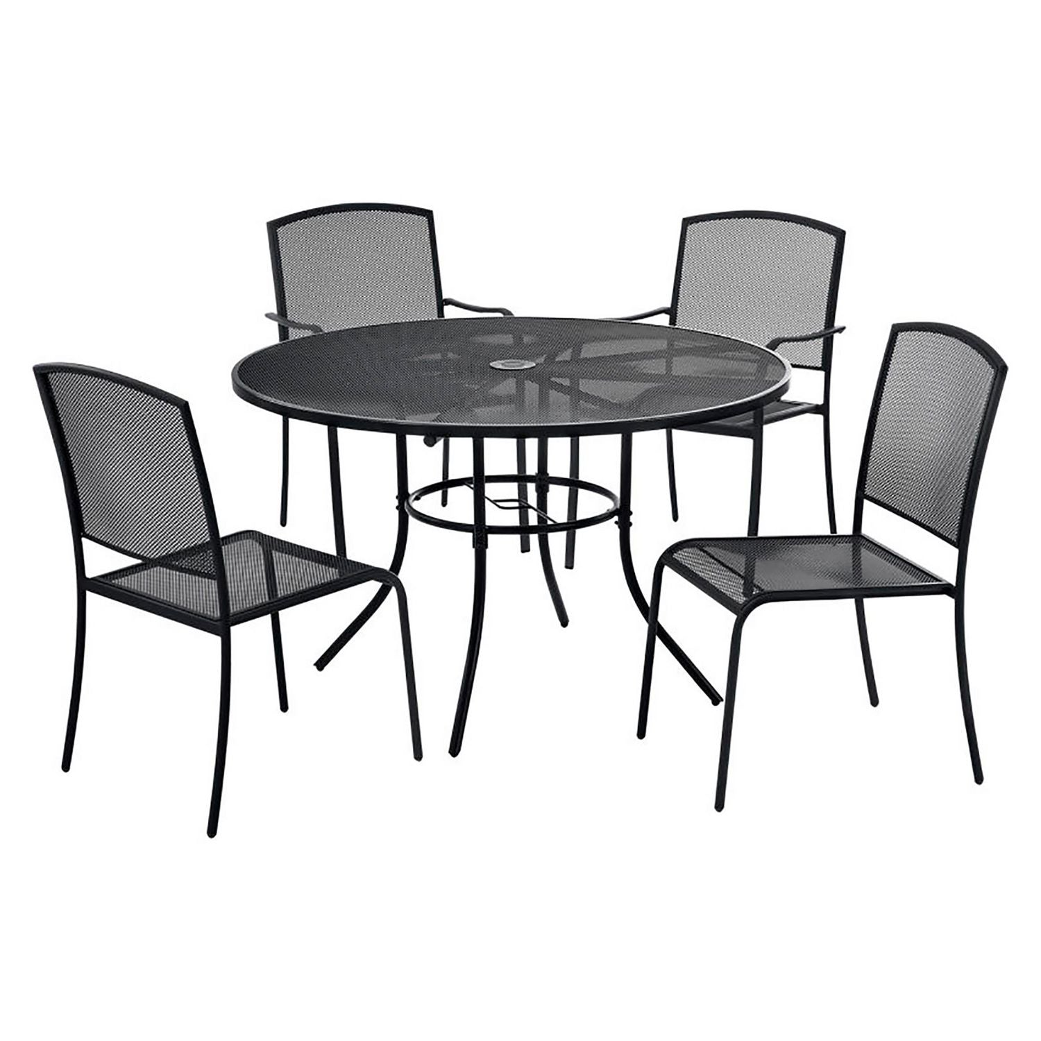 Interion Mesh Cafe Table and Chair Sets, Round, 36