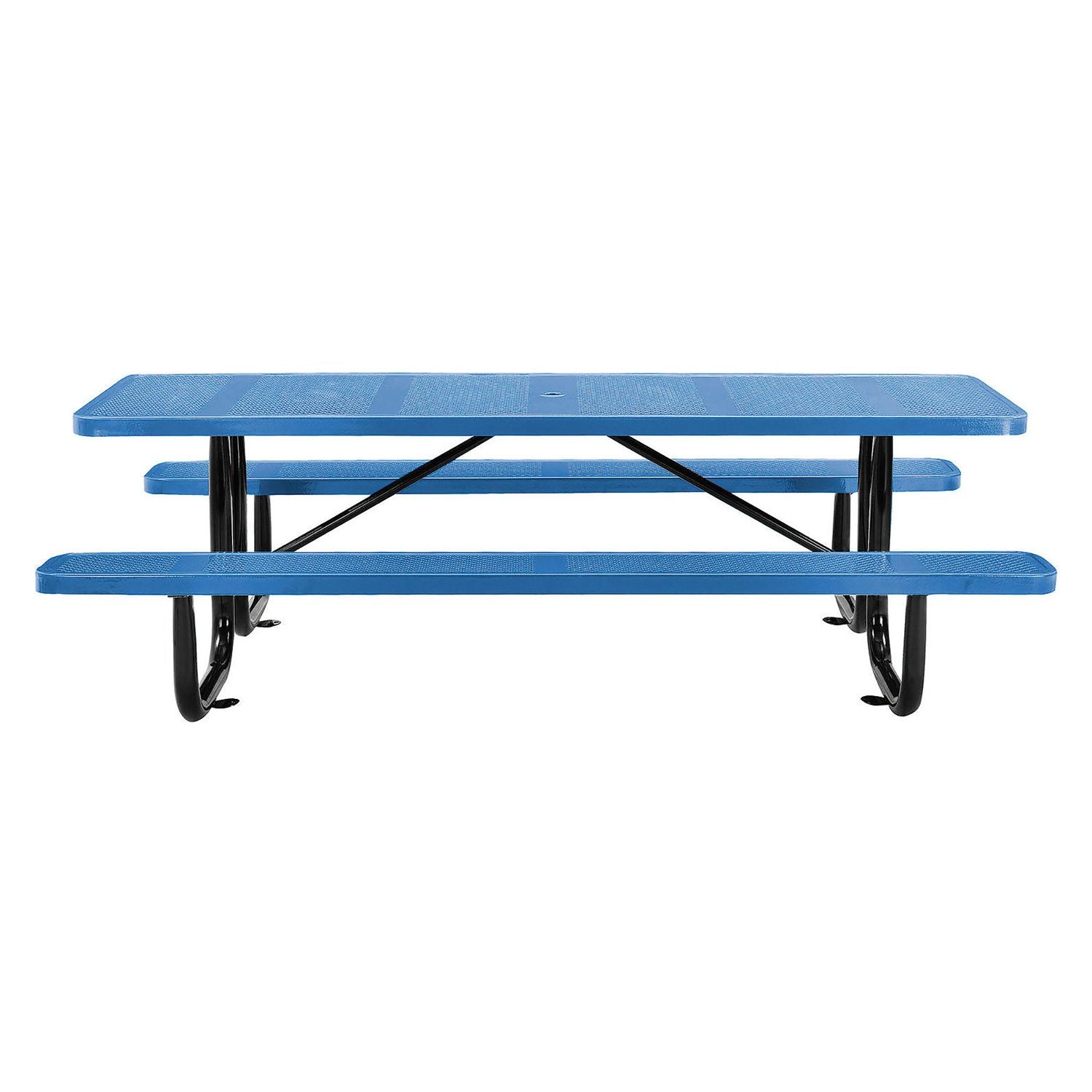 Perforated Steel Picnic Table, Rectangular, 72 x 62 x 29.5, Blue Top, Blue Base/Legs Global Industrial® Flipcost