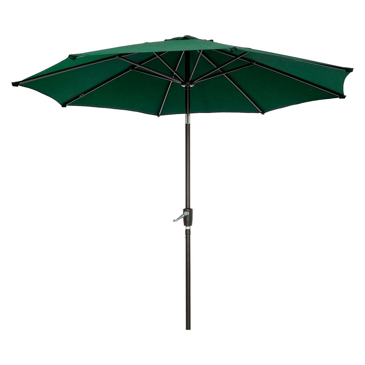 Outdoor Umbrella with Tilt Mechanism, 102" Span, 94" Long, Green Canopy, Black Handle Global Industrial® Flipcost