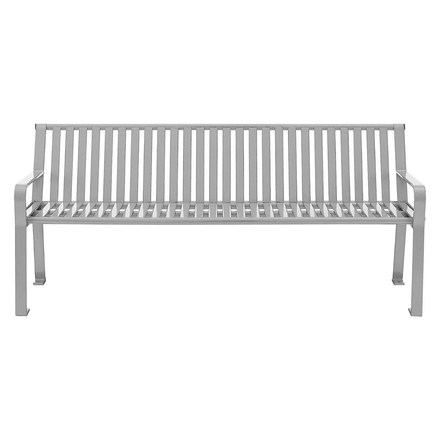 Steel Slat Benches with Back, 72 x 26 x 31, Gray Global Industrial® Flipcost