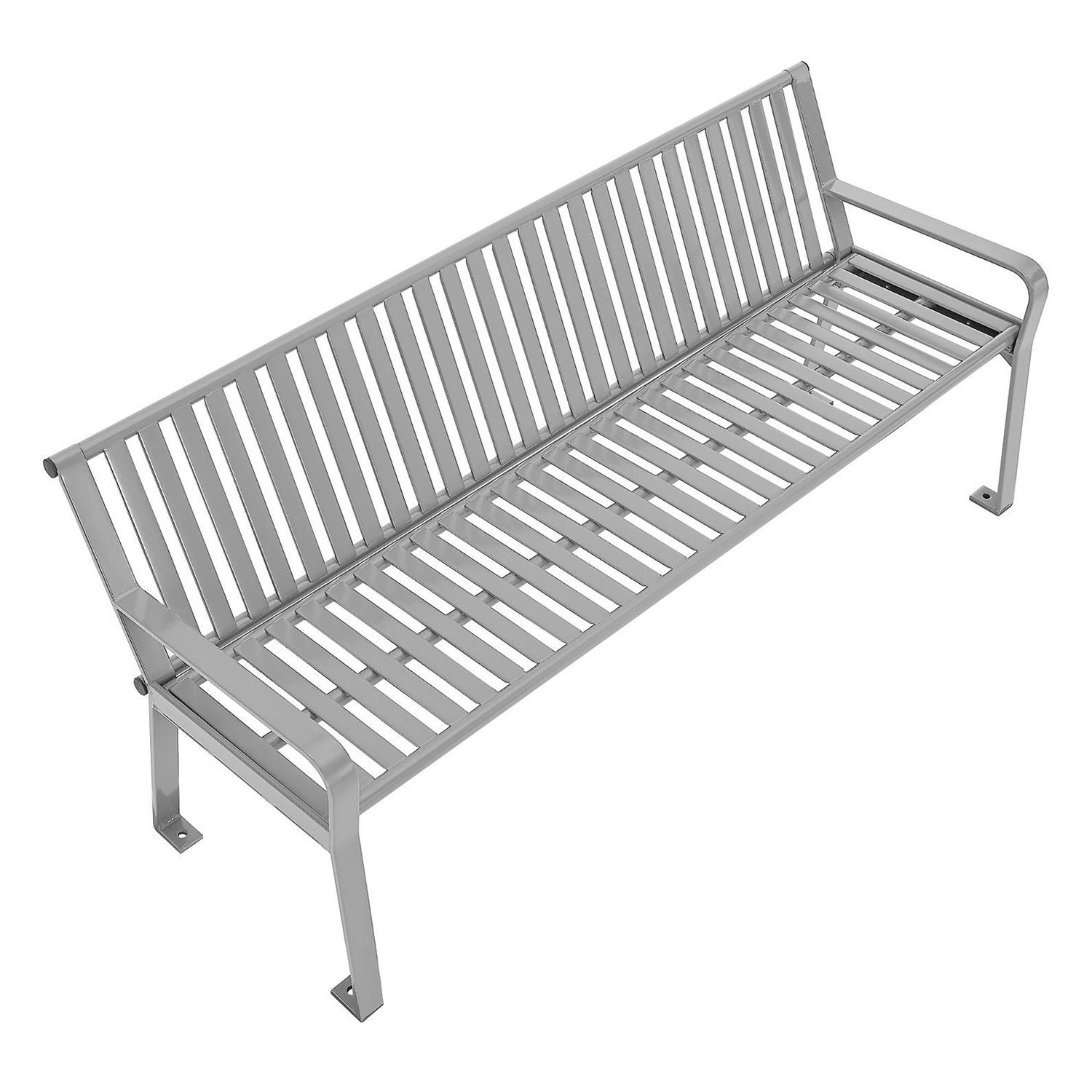 Steel Slat Benches with Back, 72 x 26 x 31, Gray Global Industrial® Flipcost