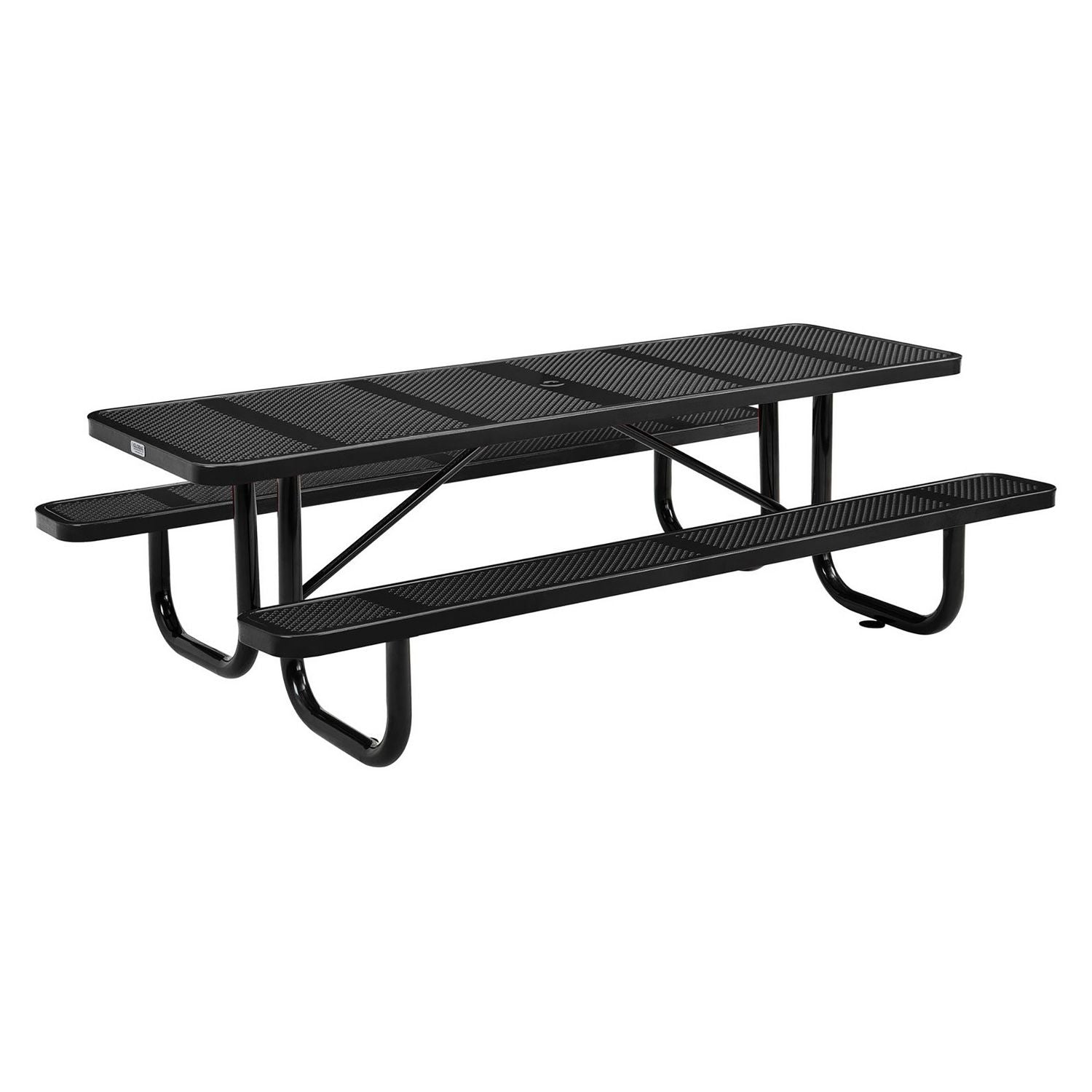 Perforated Steel Picnic Table, Rectangular, 72 x 62 x 29.5, Black Top, Black Base/Legs Global Industrial® Flipcost