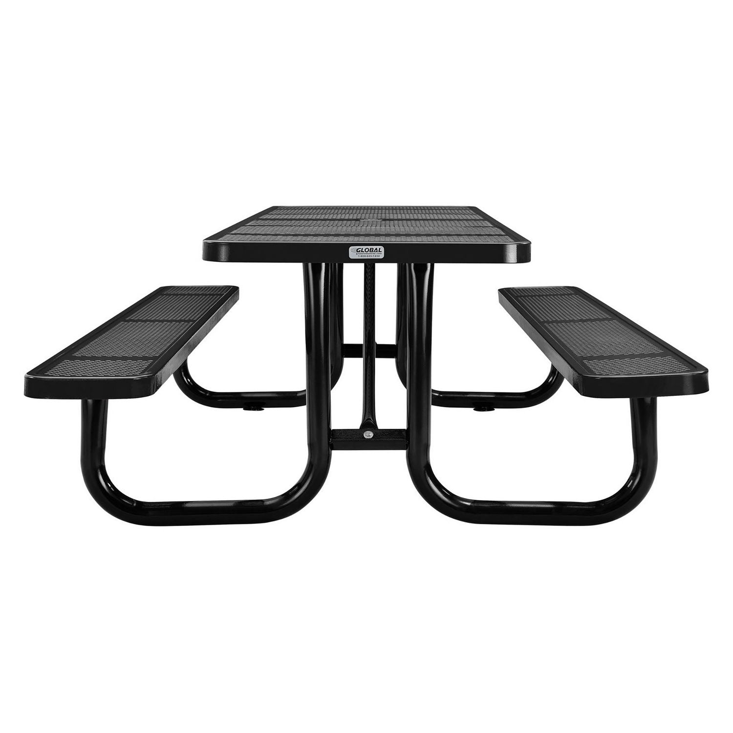 Perforated Steel Picnic Table, Rectangular, 72 x 62 x 29.5, Black Top, Black Base/Legs Global Industrial® Flipcost