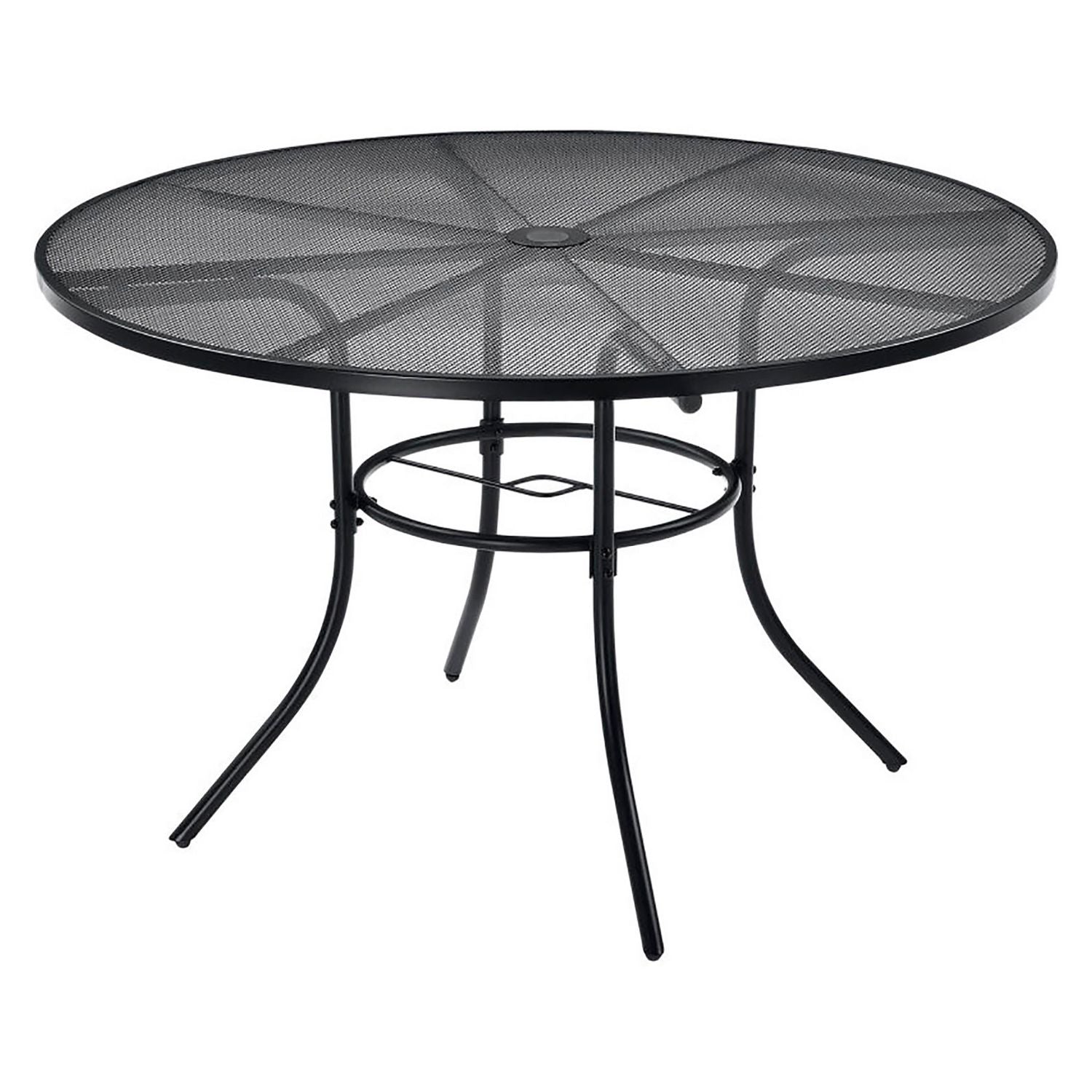 Interion Mesh Cafe Table and Chair Sets, Round, 48" Dia x 29"h, Black Top, Black Base/Legs Global Industrial® Flipcost