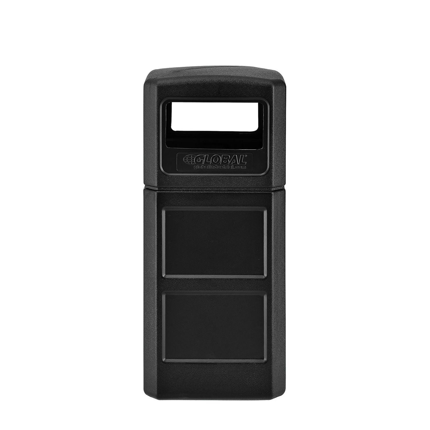 Square Plastic Waste Receptacle, Dome Lid with Open Sides, 42 gal, Black Global Industrial® Flipcost