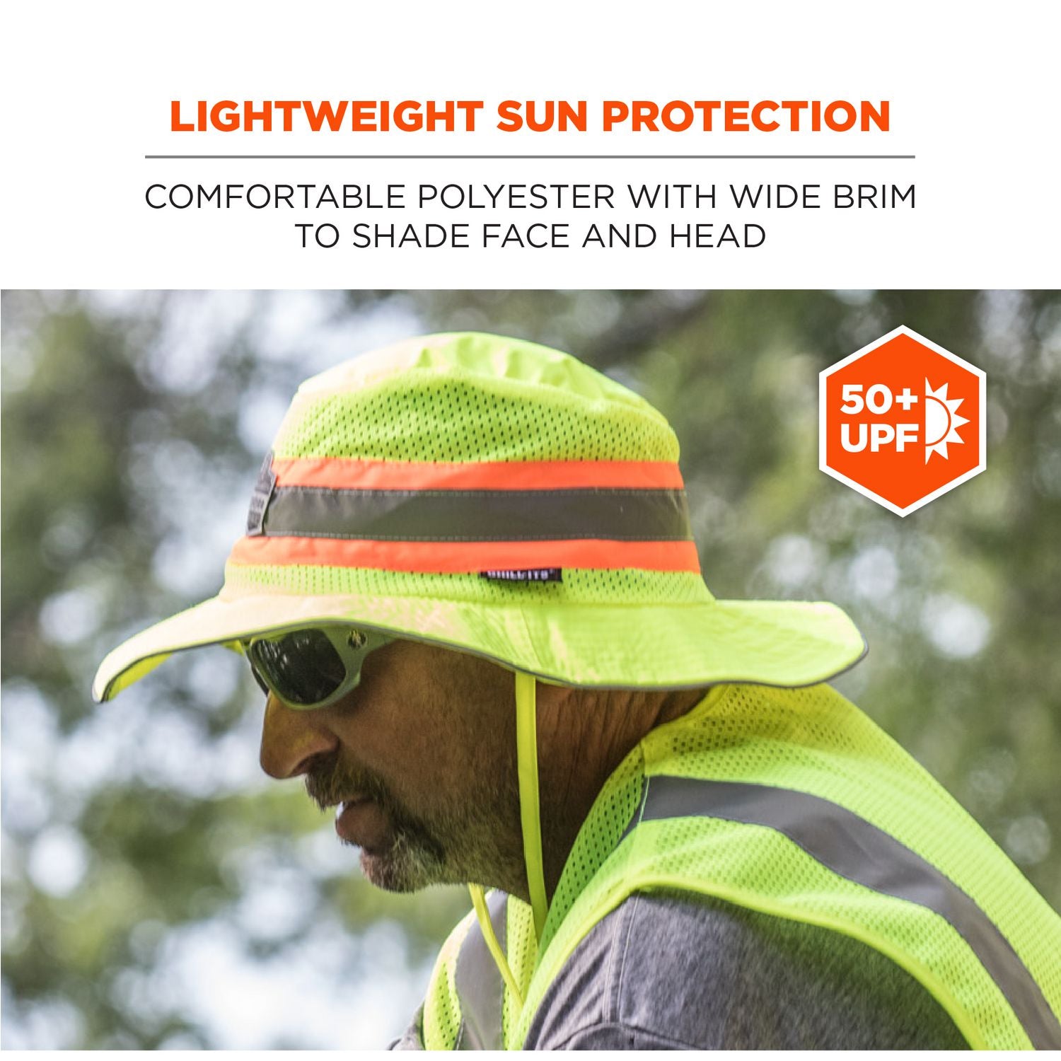 Ergodyne® Chill-Its 8935MF Hi-Vis Microfiber Ranger Sun Hat, Polyester/Microfiber, 2X-Large/3X-Large, Lime