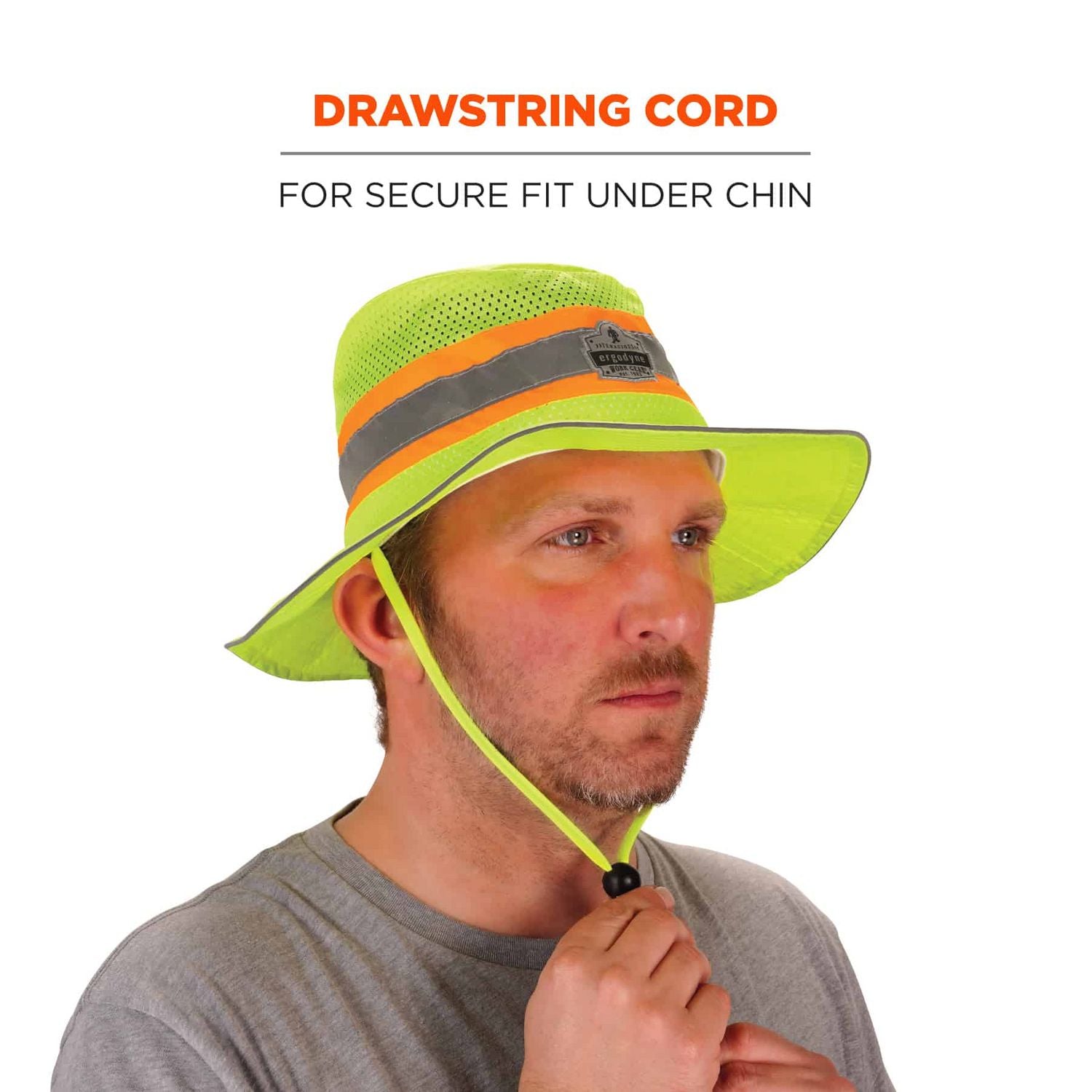 Ergodyne® Chill-Its 8935MF Hi-Vis Microfiber Ranger Sun Hat, Polyester/Microfiber, 2X-Large/3X-Large, Lime