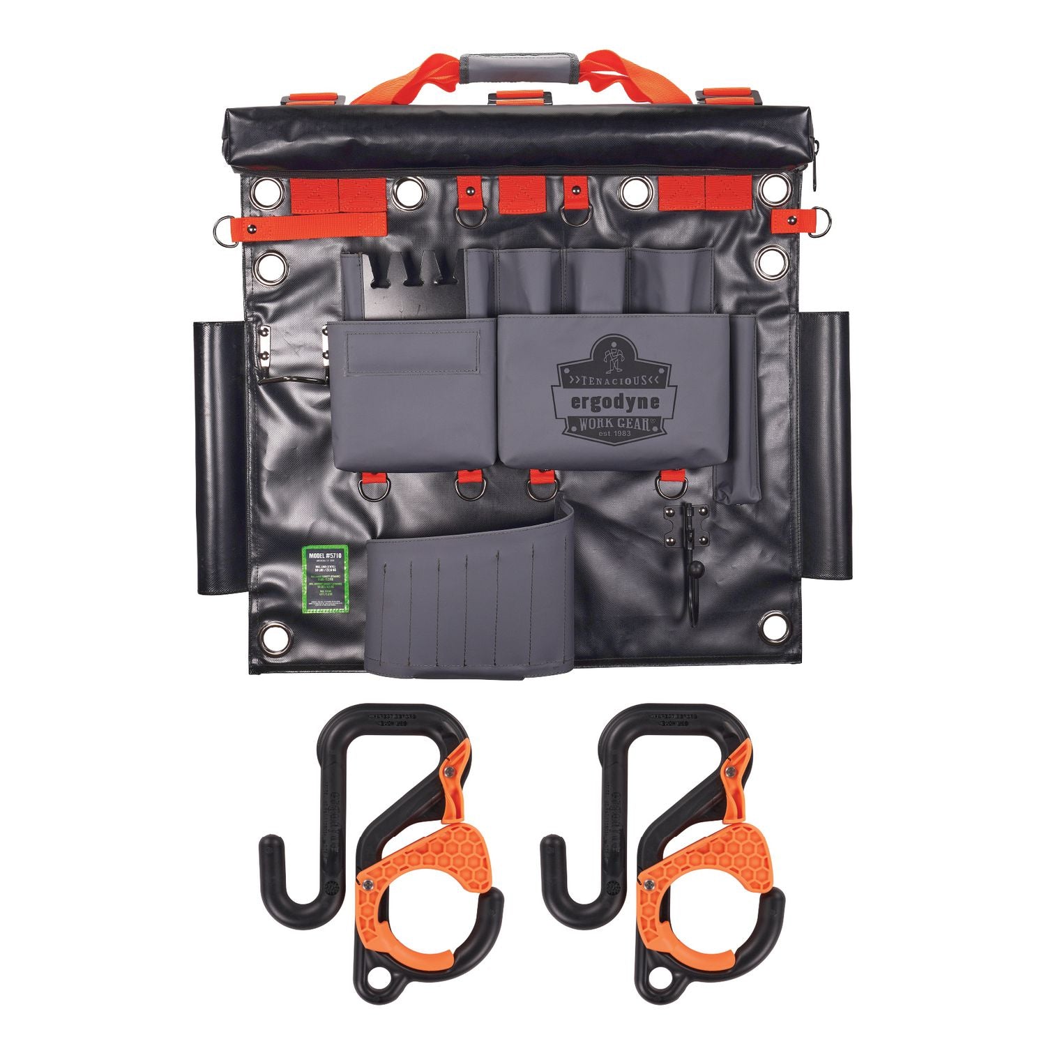 Arsenal 5711 Bucket Truck Tool Board, Locking Aerial Bucket Hooks Kit, 8 Compartments, 24 x 22, Gray