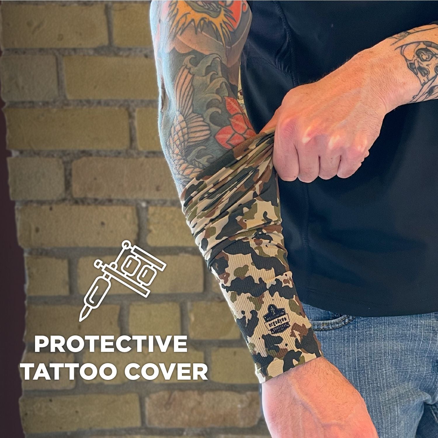 Ergodyne® Chill-Its 6695 Sun Protection Arm Sleeves, Polyester/Spandex, Medium/Large, Camo