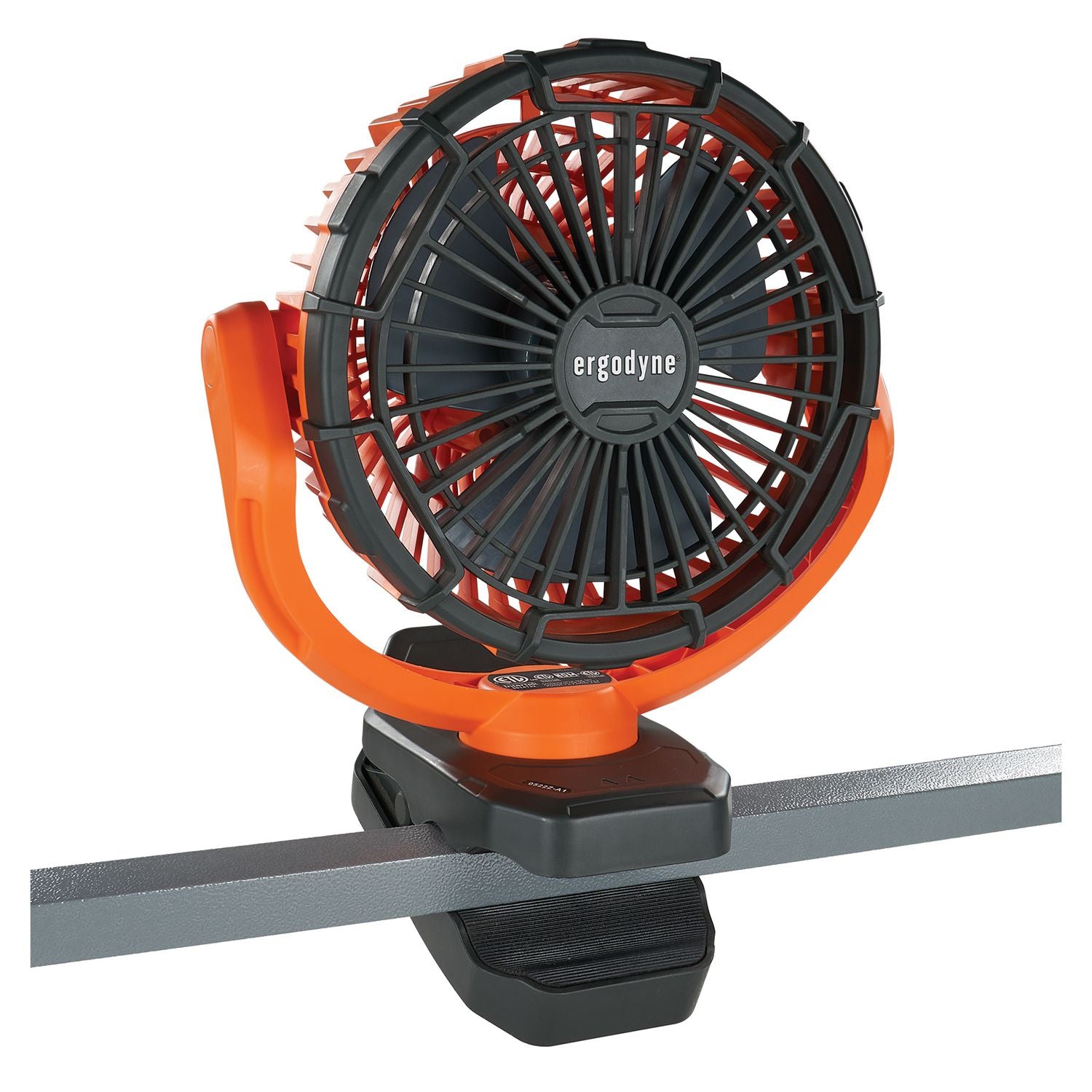 Ergodyne® Chill-Its 6090 Rechargeable Portable Jobsite Fan, 9.5, Orange/Black