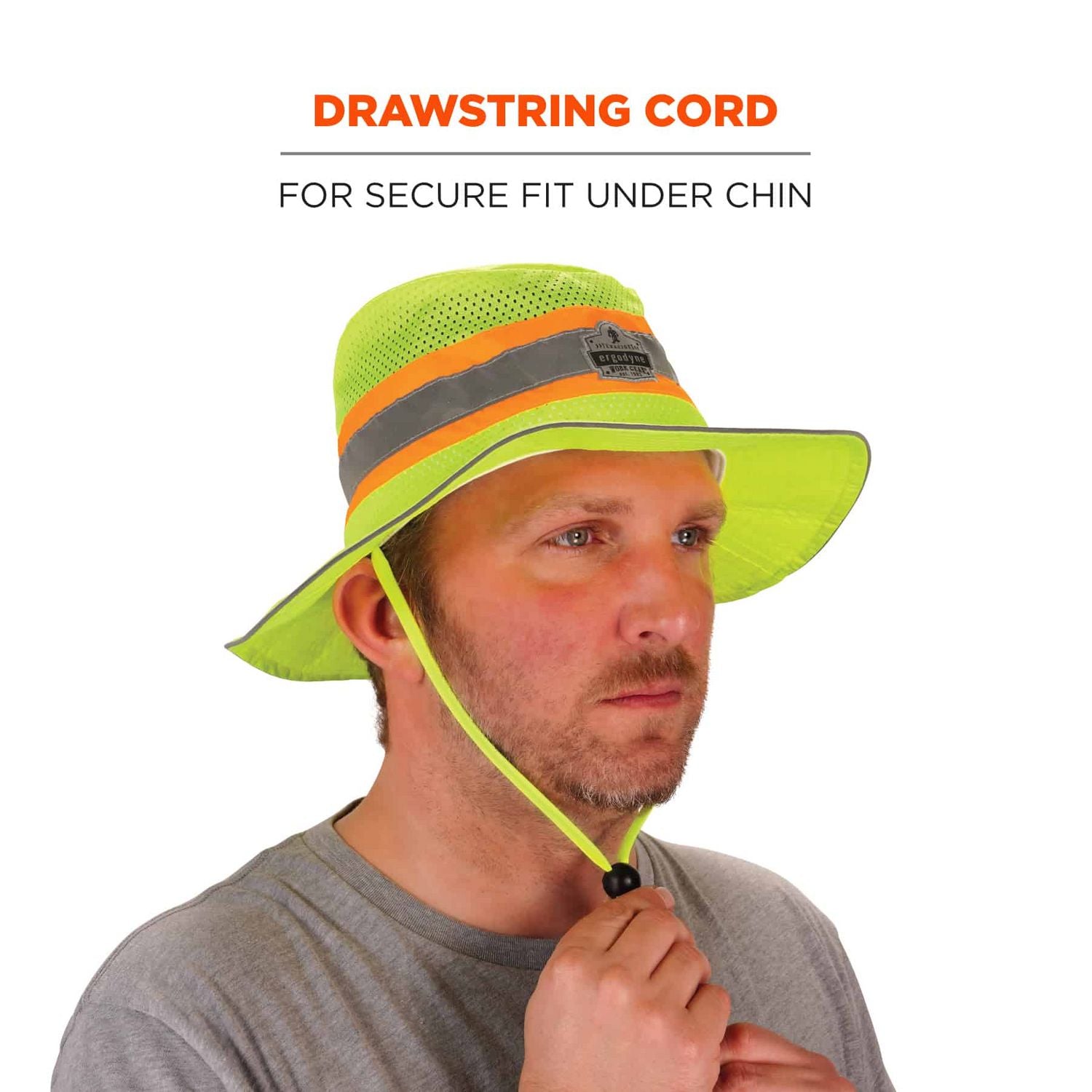 Ergodyne® Chill-Its 8935CT Hi-Vis PVA Ranger Sun Hat, Polyester/PVA, 2X-Large/3X-Large, Lime