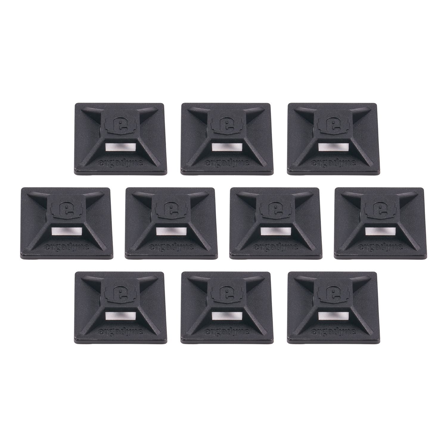 Squids 3701 Mini Adhesive Mount Replacements, 2 lb Max Safe Working Capacity, 0.9" Long, Black,10/Pack