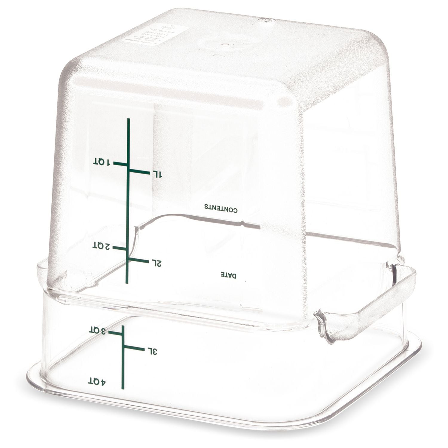 Carlisle Squares Polycarbonate Food Storage Container, 4 qt, 7.13 x 7.13 x 7.29, Clear, Plastic