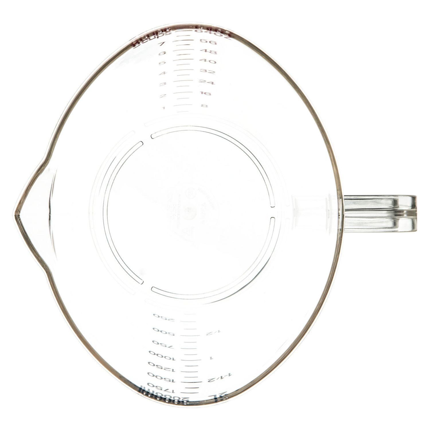 Carlisle Commercial Measuring Cup, 0.5 gal, Clear