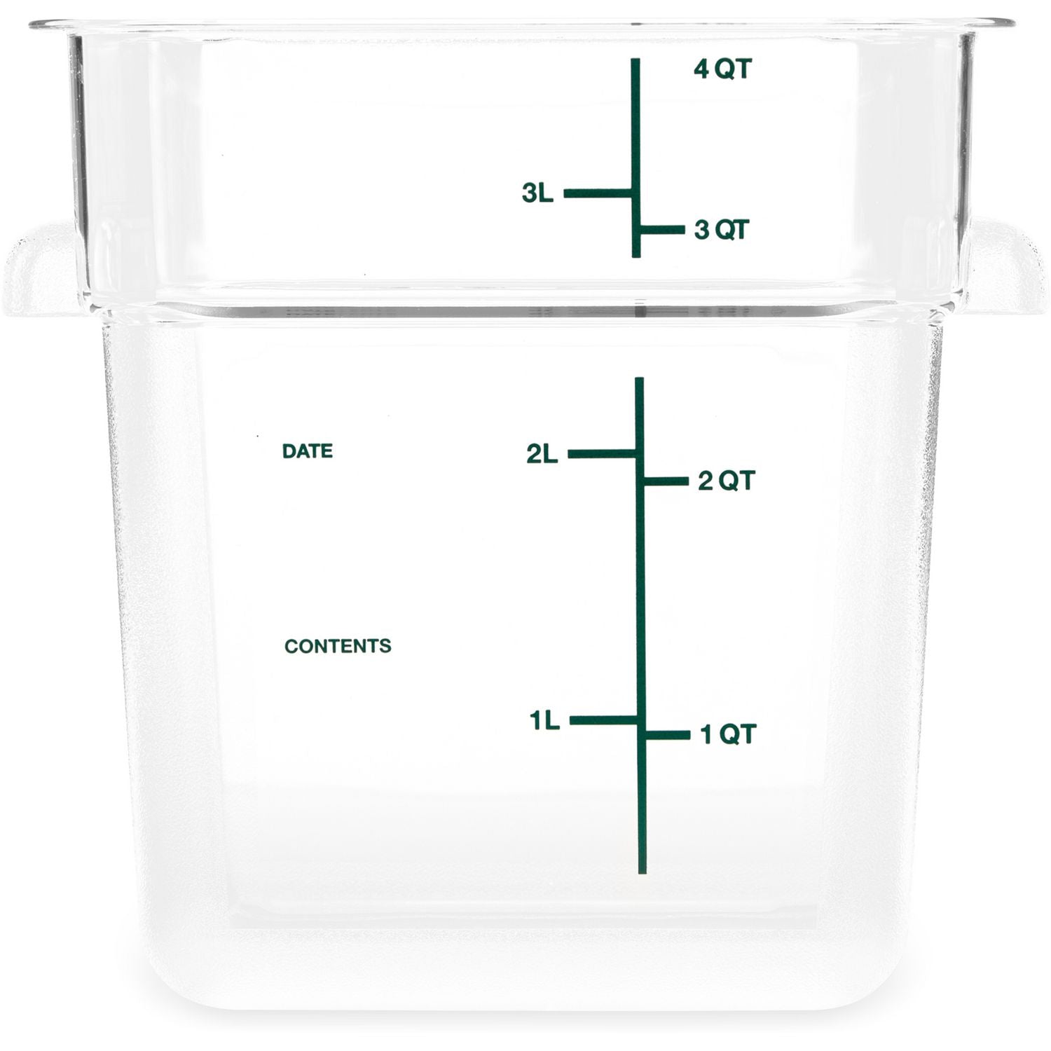 Carlisle Squares Polycarbonate Food Storage Container, 4 qt, 7.13 x 7.13 x 7.29, Clear, Plastic