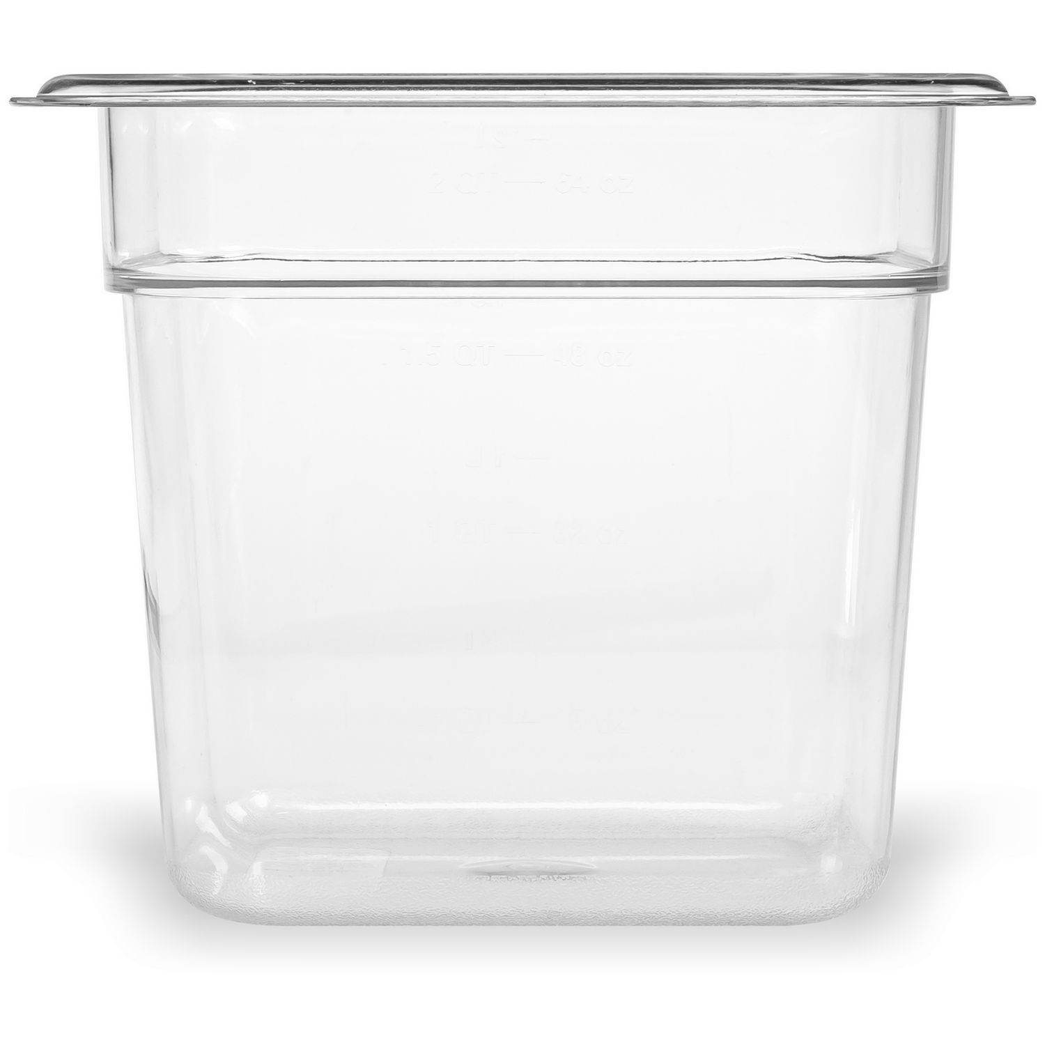 Carlisle StorPlus Polycarbonate Food Pan, 2.5 qt, 6.38 x 6.75 x 6, Clear, Plastic