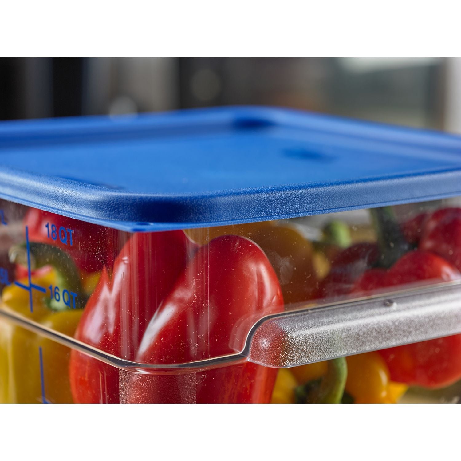 Carlisle Squares Food Storage Container Lid, 11.38 x 11.38 x 0.63, Blue, Plastic