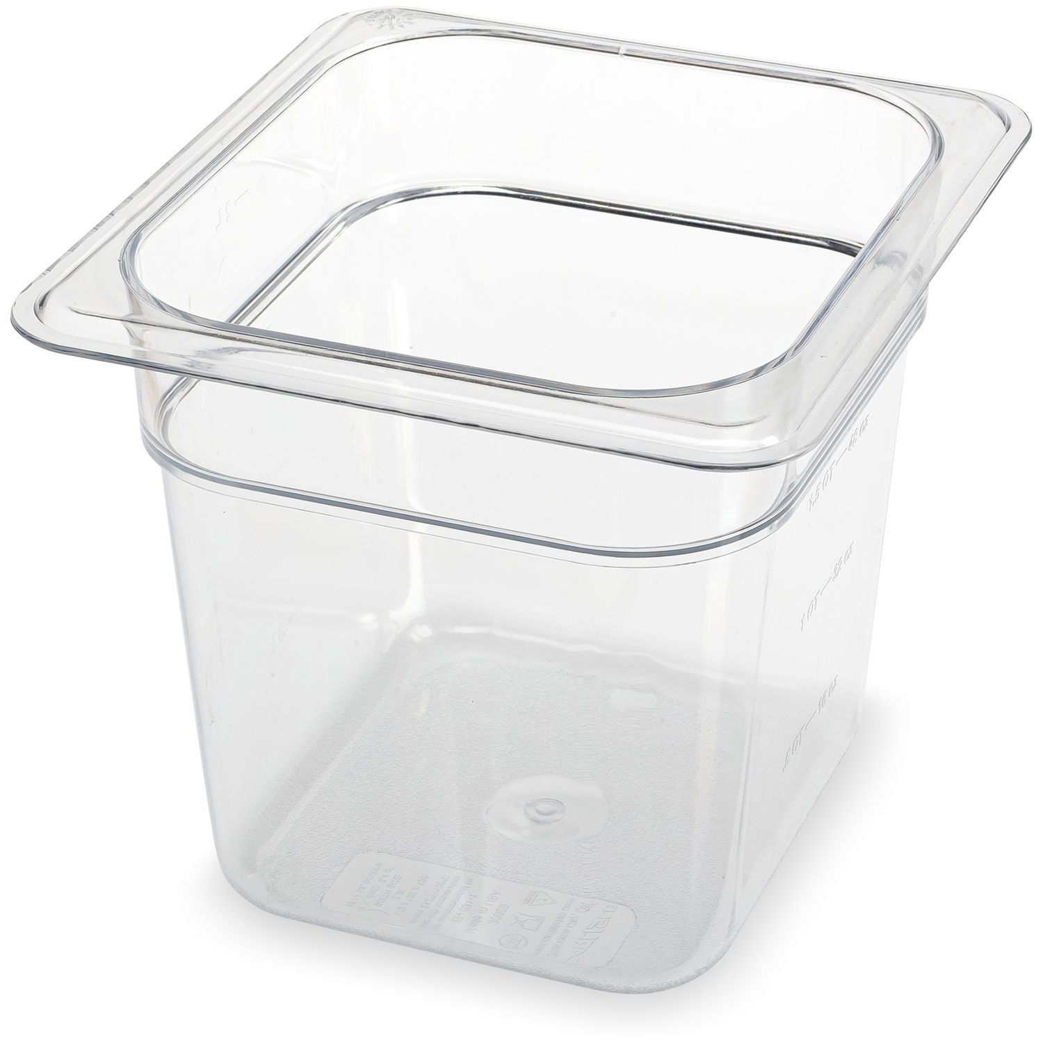 StorPlus Polycarbonate Food Pan, 2.5 qt, 6.38 x 6.75 x 6, Clear, Plastic