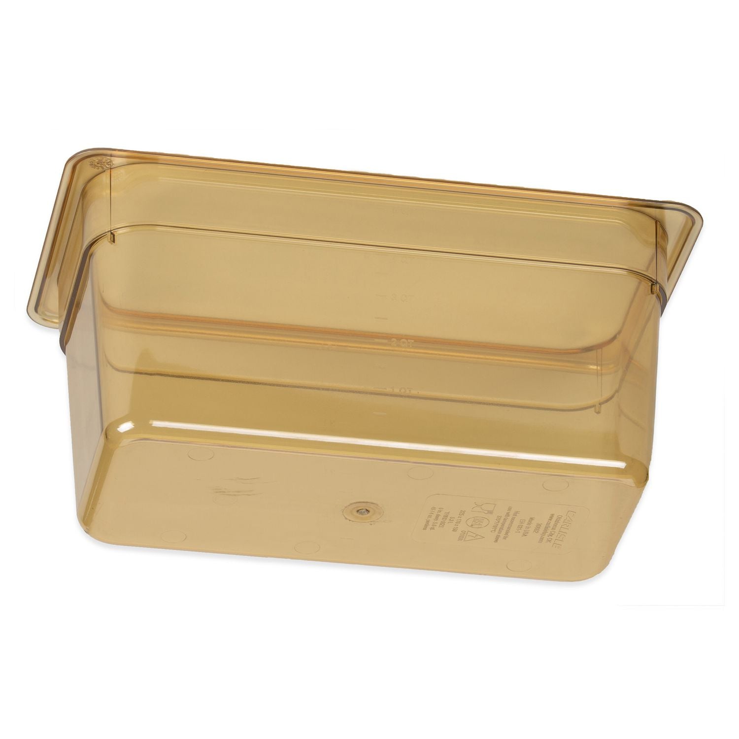 Carlisle StorPlus High Heat Food Pan, 5.7 qt, 12.75 x 12.75 x 6, Amber, Plastic