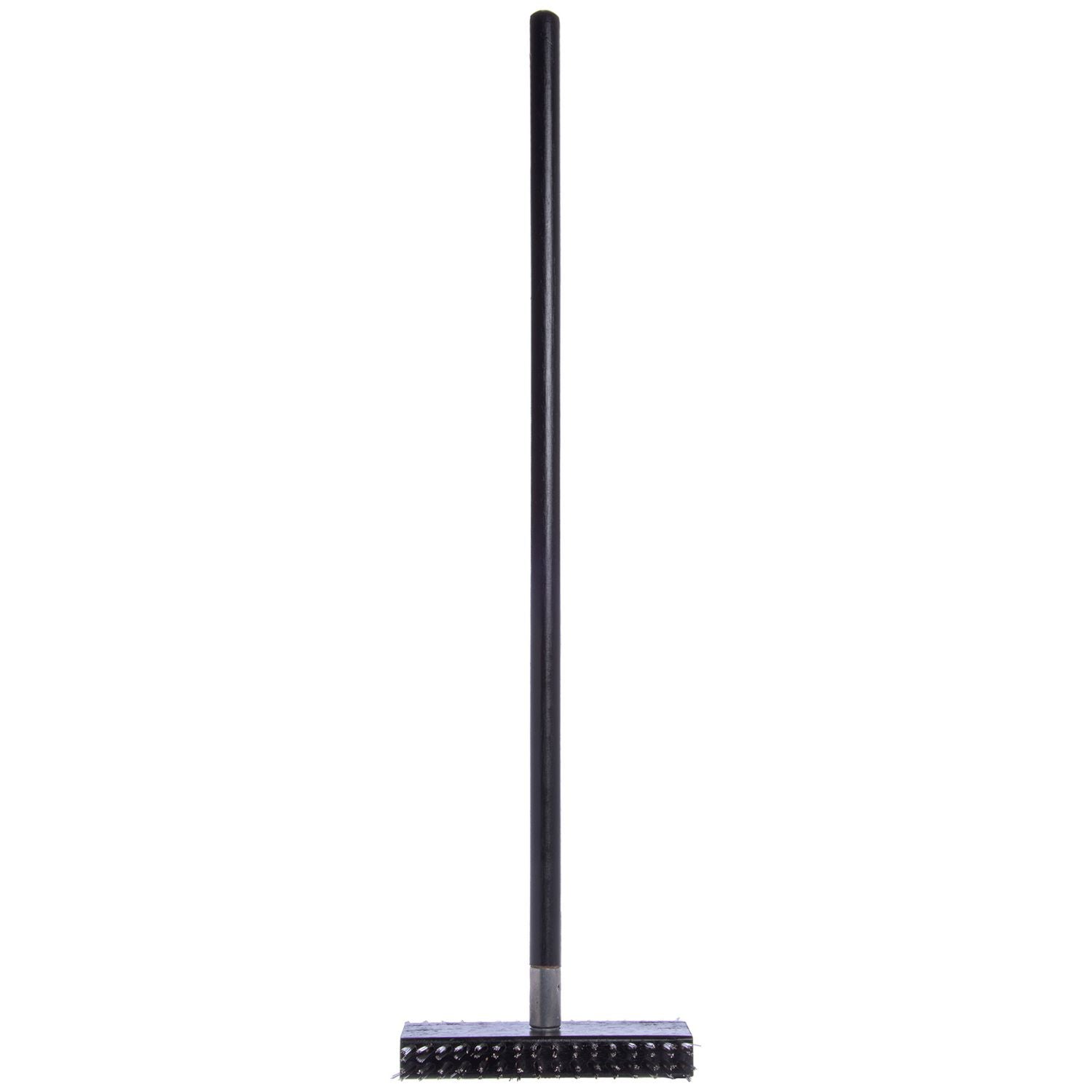 Carlisle Sparta Broiler Master Grill Brush and Scraper with Handle, Metal Bristles, 30.5" Black Wood Handle