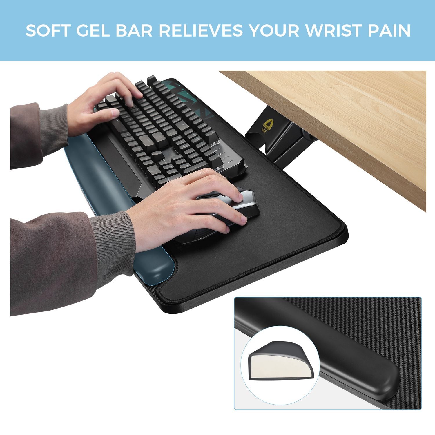 Eureka Ergonomic® Adjustable Keyboard Tray, Black