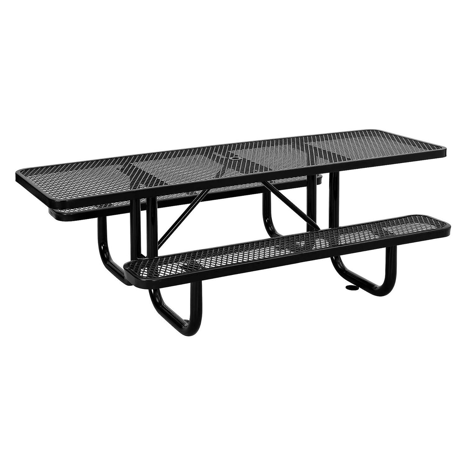 ADA Compliant Expanded Steel Picnic Table, Rectangular, 96 x 60 x 29.5, Black Top and Base Global Industrial® Flipcost