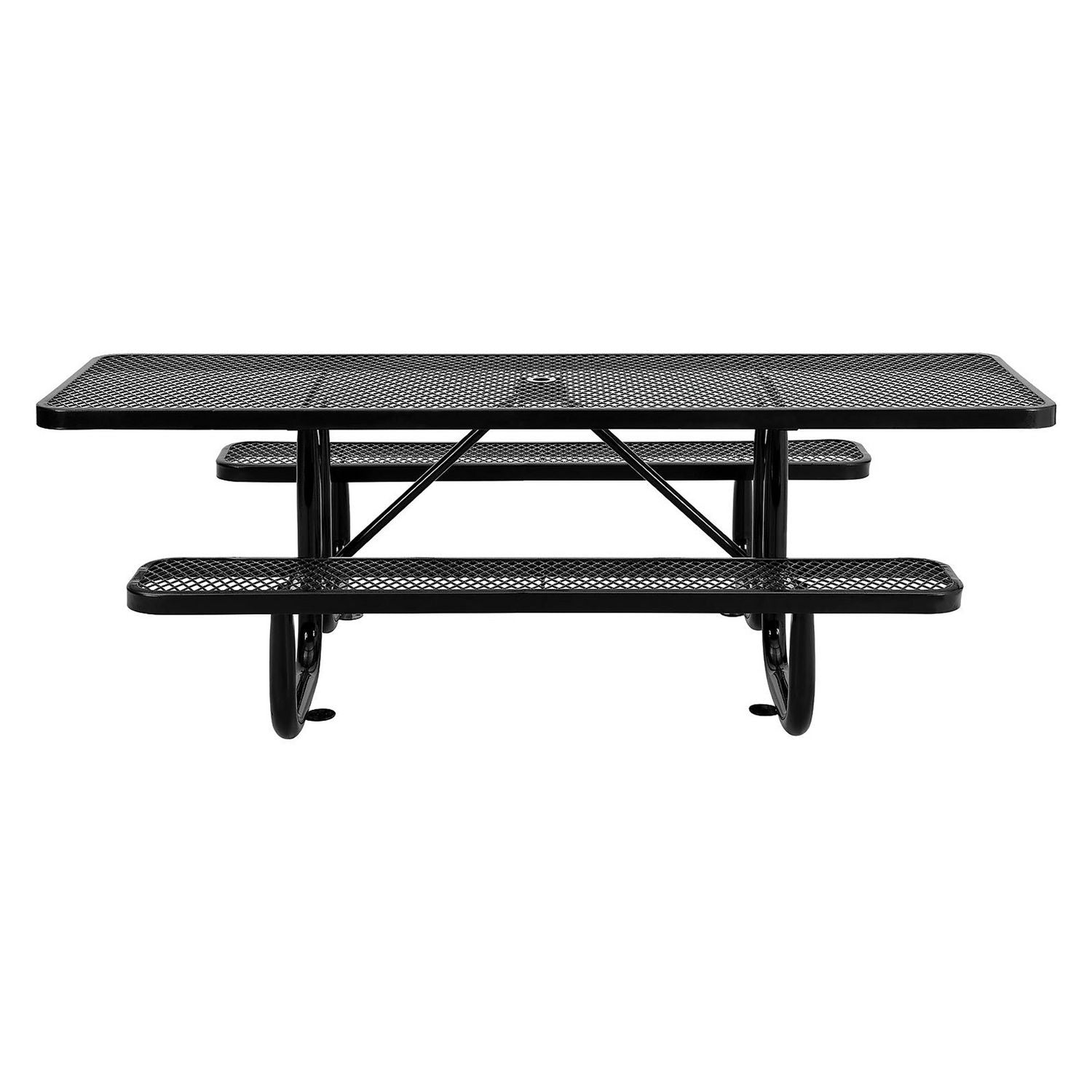 ADA Compliant Expanded Steel Picnic Table, Rectangular, 96 x 60 x 29.5, Black Top and Base Global Industrial® Flipcost