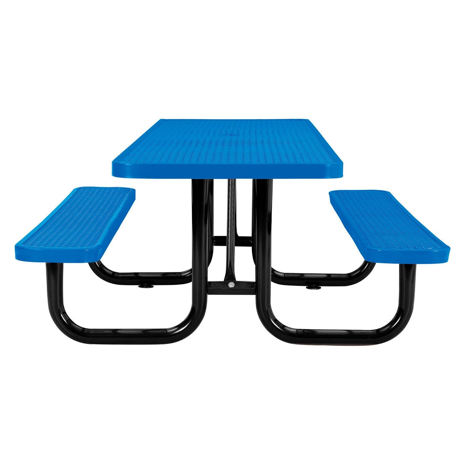 ADA Compliant Expanded Steel Picnic Table, Rectangular, 96 x 60 x 29.5, Blue Top and Base Global Industrial® Flipcost