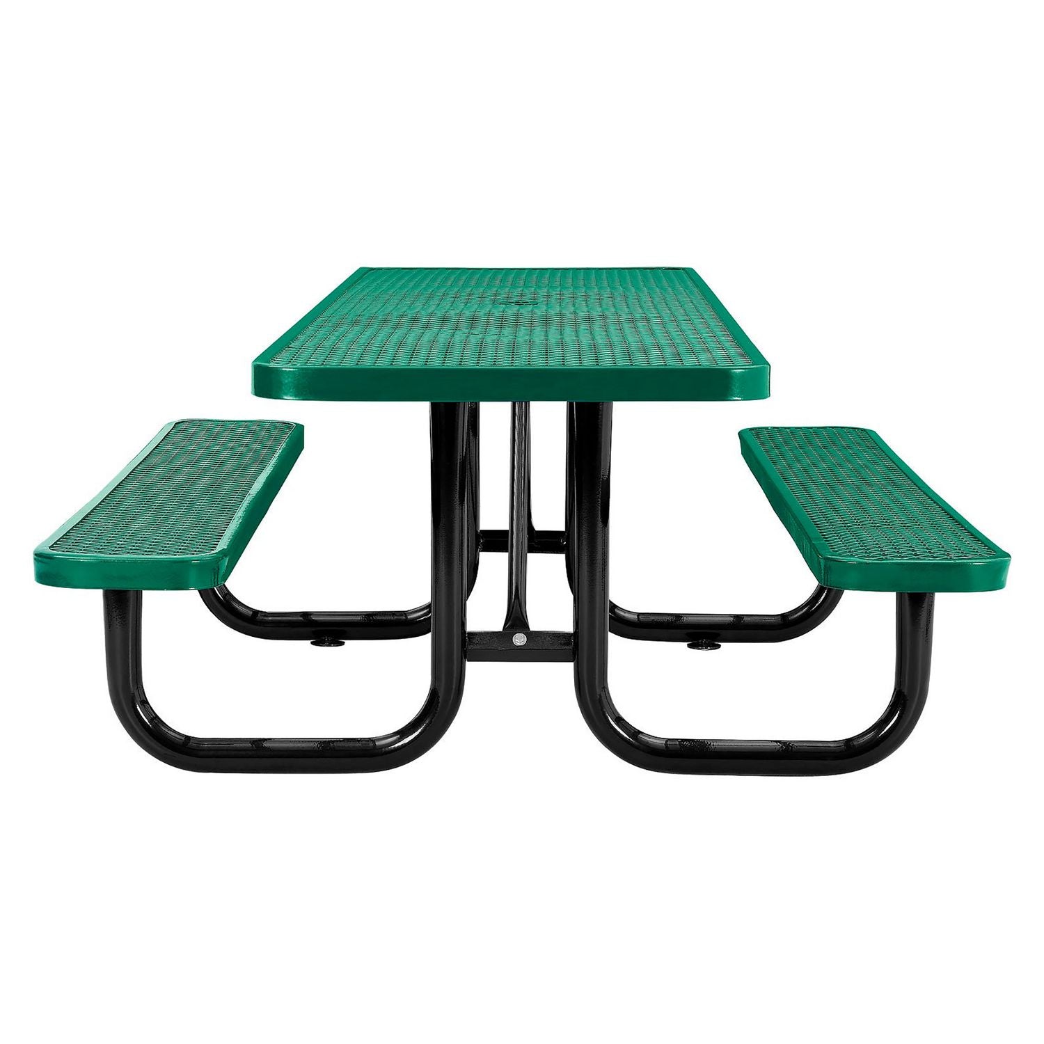 ADA Compliant Expanded Steel Picnic Table, Rectangular, 96 x 60 x 21.5, Green Top and Base Global Industrial® Flipcost