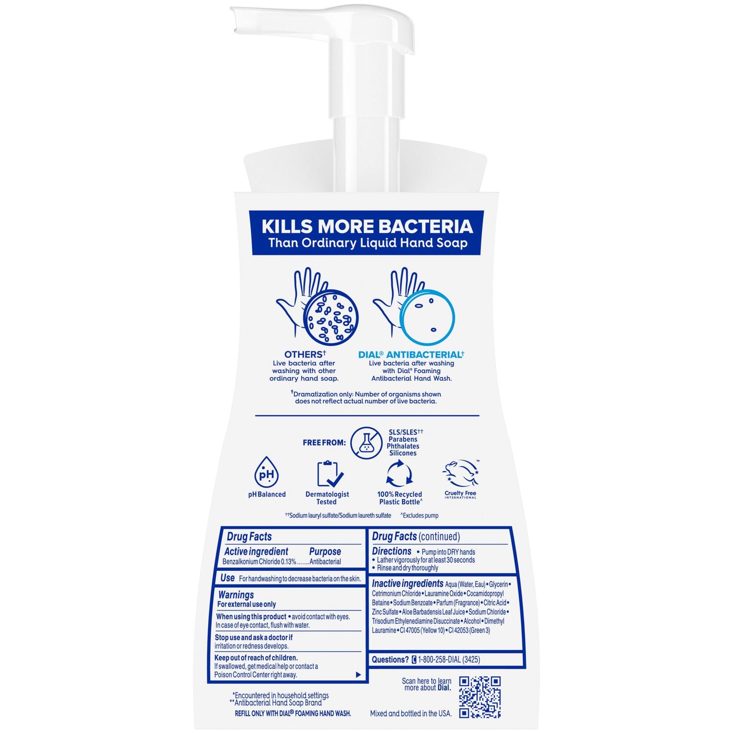 Dial® Antibacterial Foaming Hand Wash, Fresh Pear, 8 oz, 8/Carton