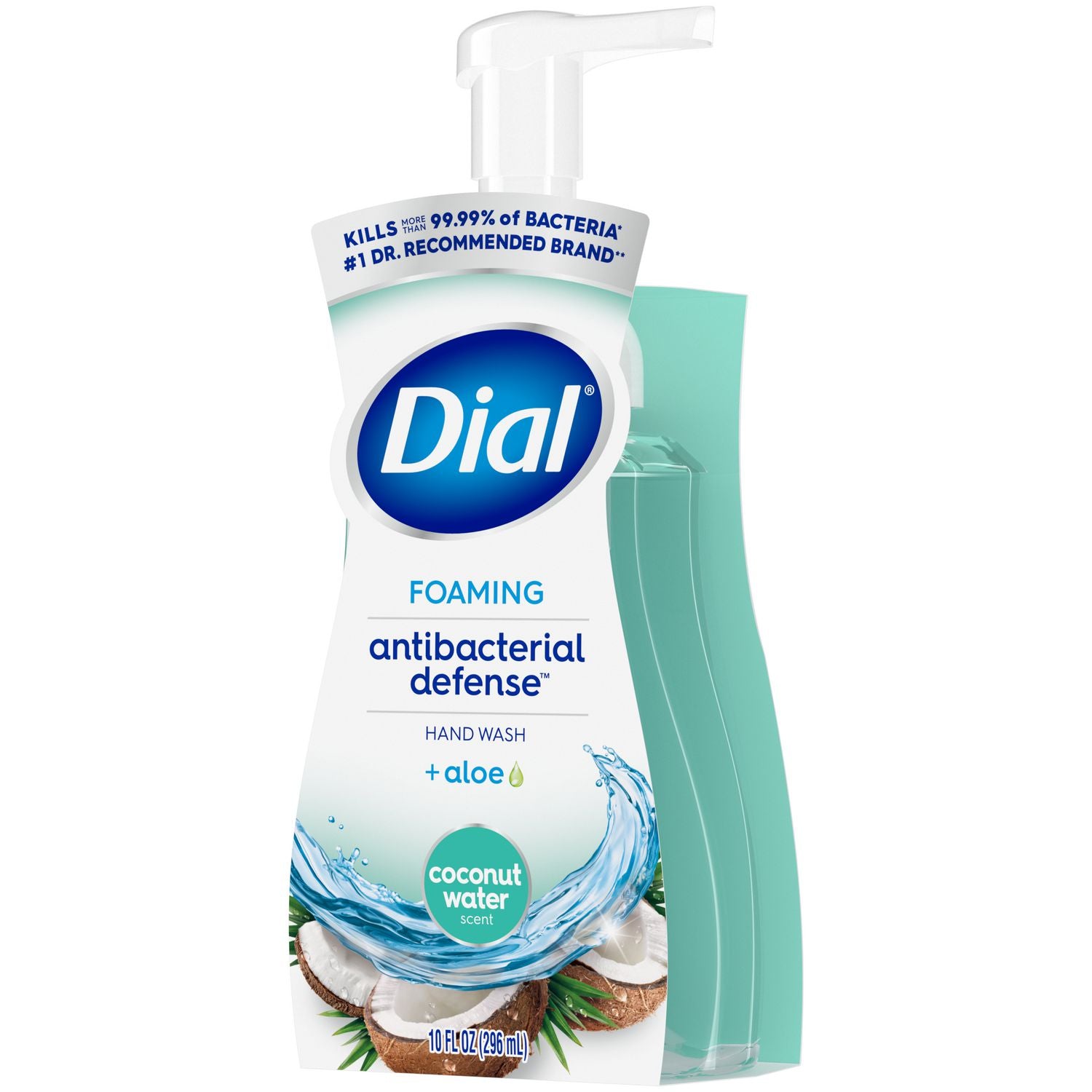 Dial® Antibacterial Foaming Hand Wash, Coconut Water, 10 oz, 8/Carton