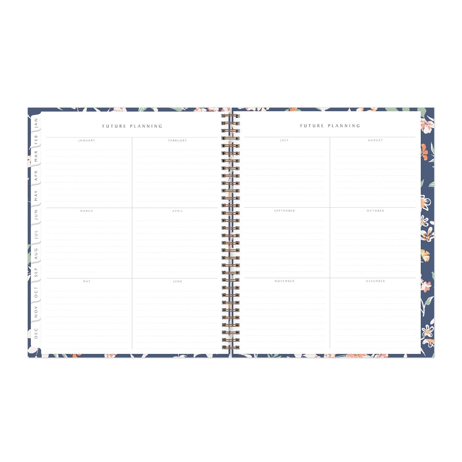 One Tree Planted Effie Weekly/Monthly Planner, Floral Artwork, 11" x 8.5", Blue/Peach/Green Cover, 12-Month (Jan-Dec): 2025 Blue Sky® Flipcost