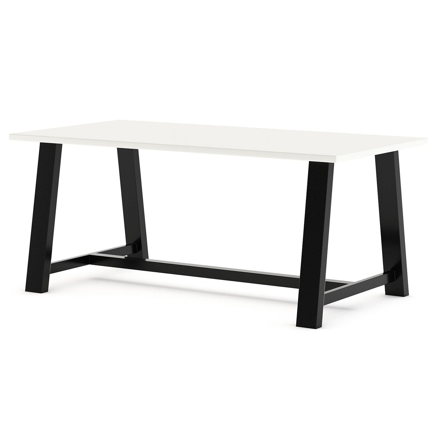 Midtown Bistro Dining Table with Four Navy Kool Barstools, 36 x 72 x 41, Designer White KFI Studios Flipcost