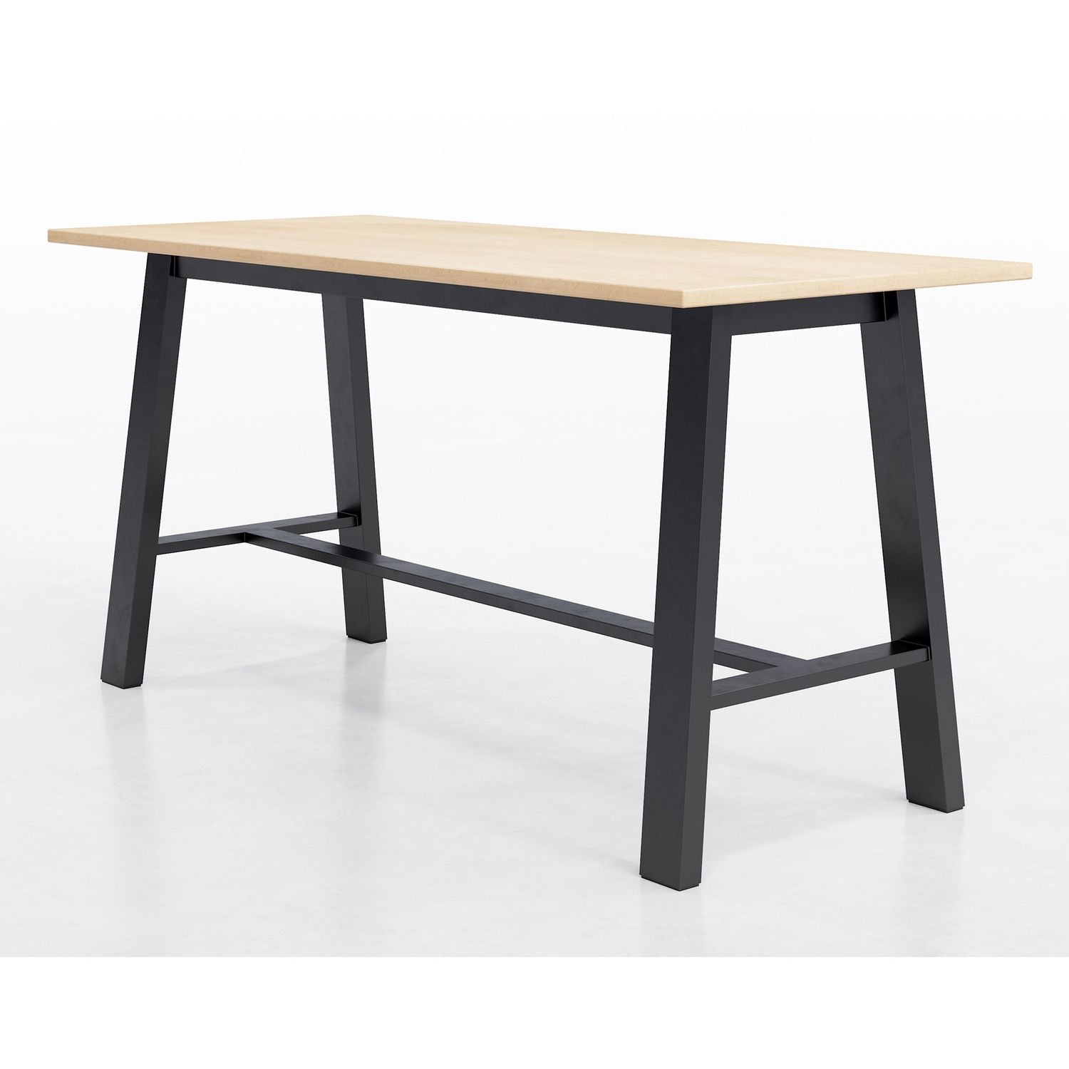 KFI Studios Midtown Bistro Dining Table with Four Navy Kool Barstools, 36 x 72 x 41, Kensington Maple