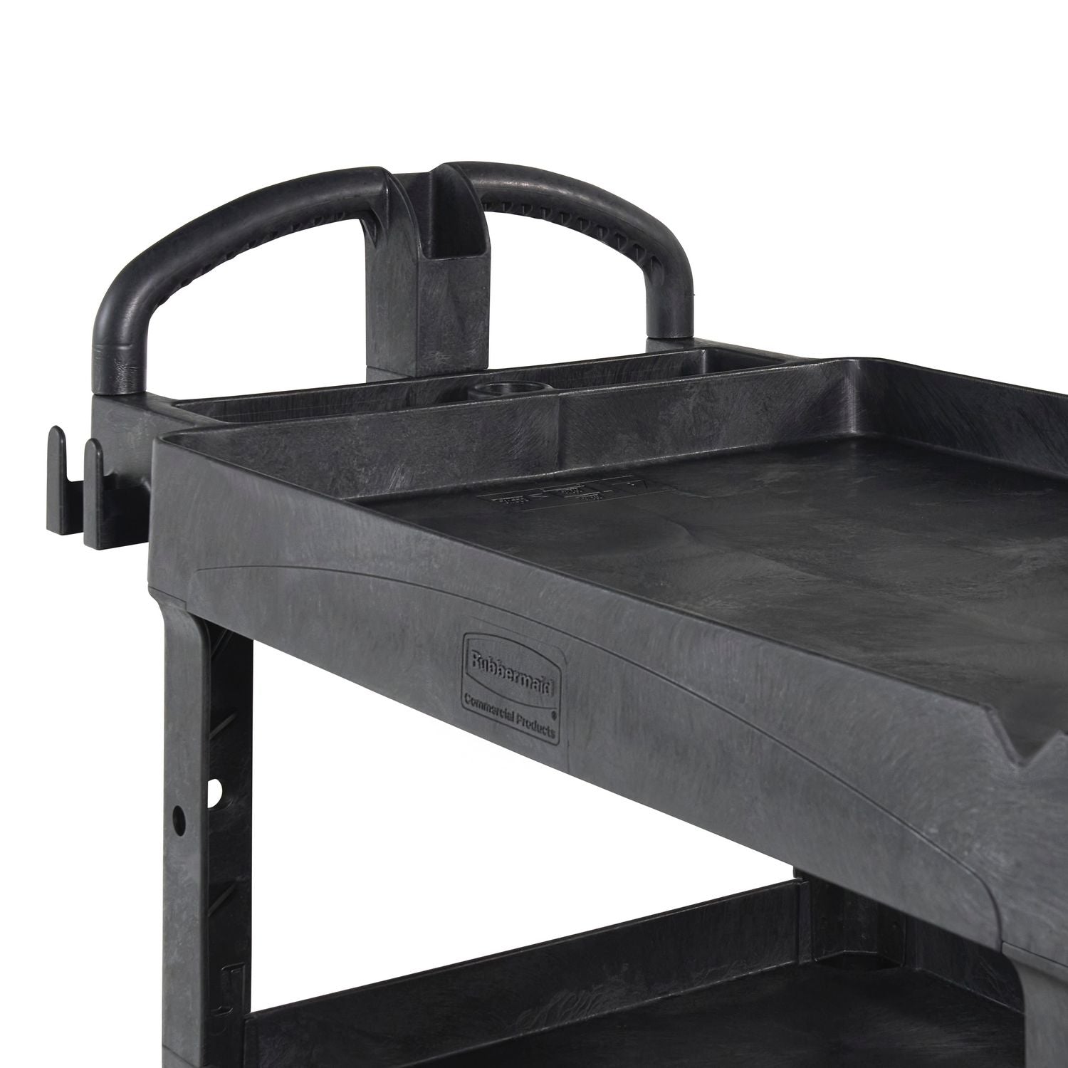 BRUTE 3-Shelf Heavy-Duty Ergo Lipped Utility Cart, Resin, 3 Shelves, 600 lb Capacity, 25.24" x 44" x 47", Black Rubbermaid® Commercial Flipcost