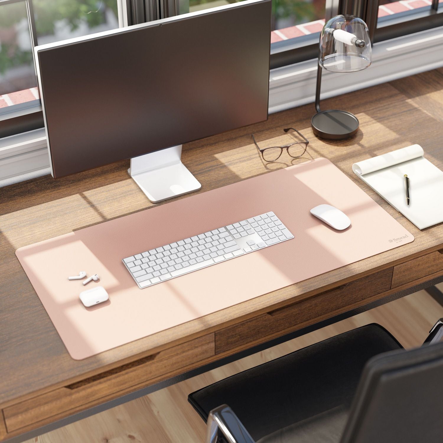 Smead™ Vegan Leather Desk Pads, 36 x 17, Light Pink