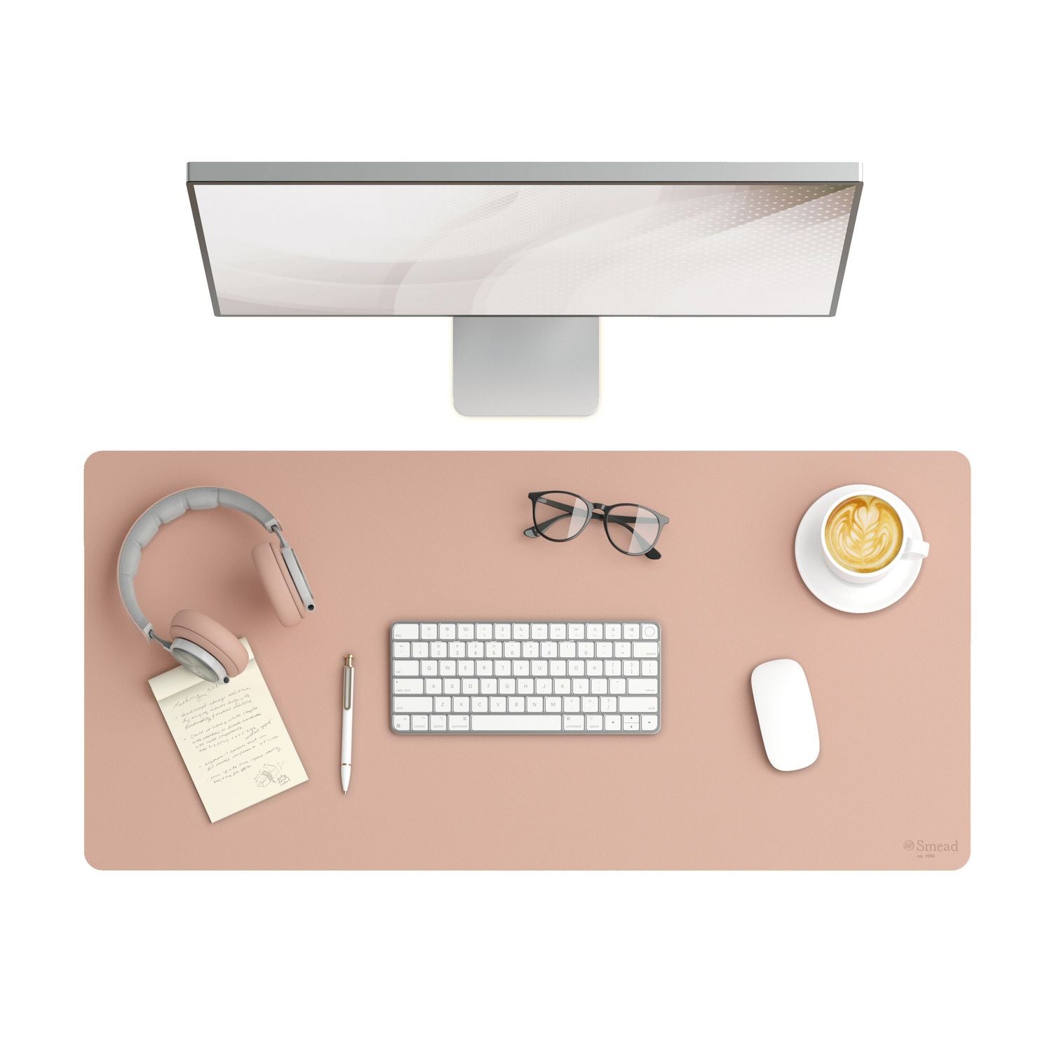 Smead™ Vegan Leather Desk Pads, 36 x 17, Light Pink