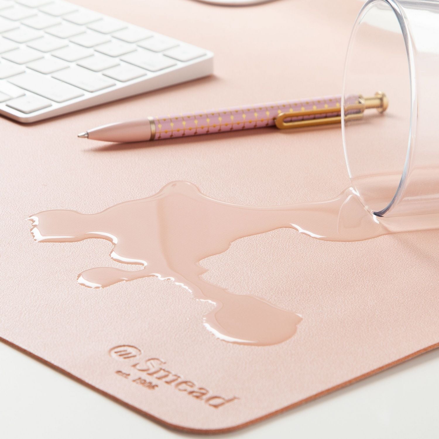 Smead™ Vegan Leather Desk Pads, 36 x 17, Light Pink