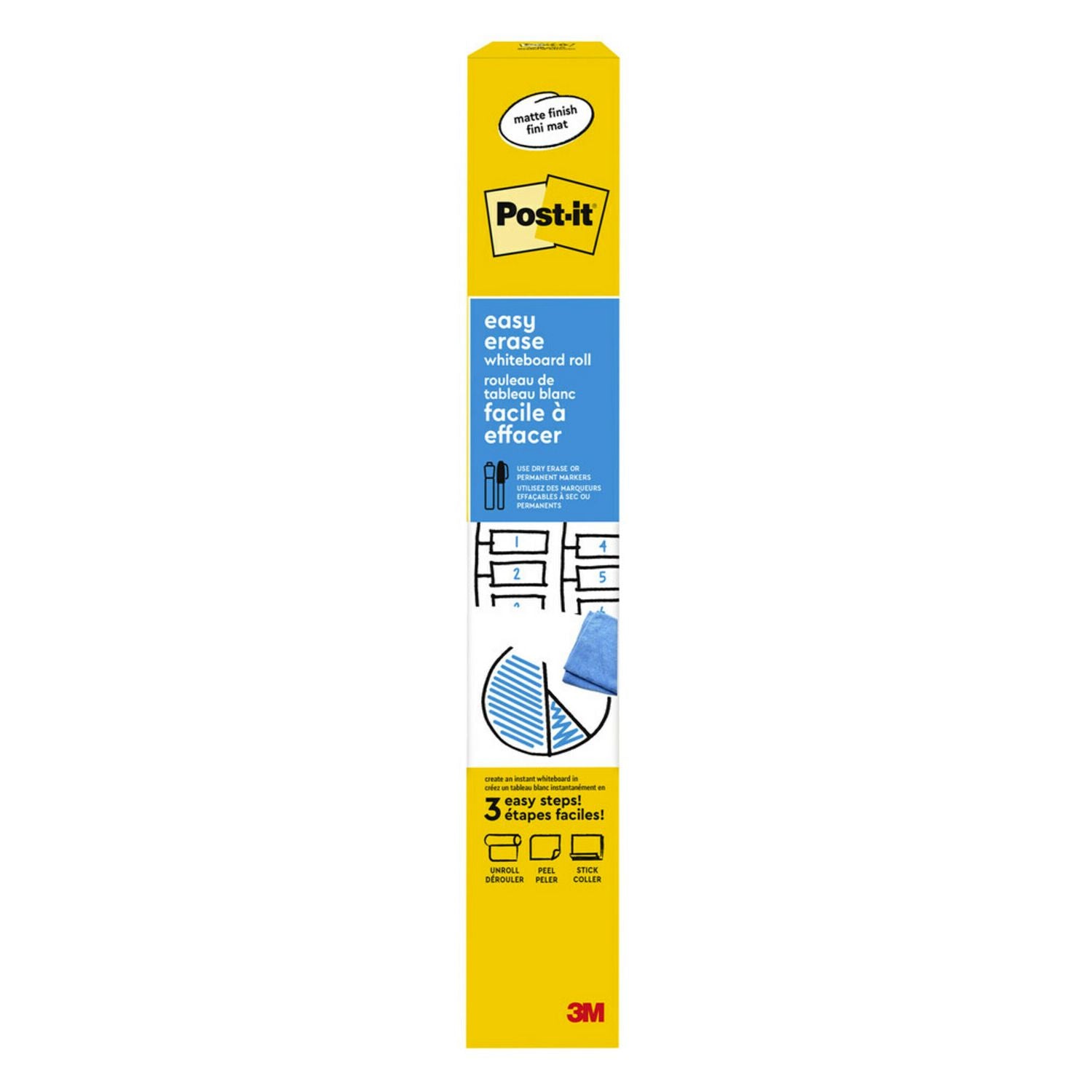 Easy Erase Permanent Marker Whiteboard Surface, 36 x 24, White Surface Post-it® Flipcost