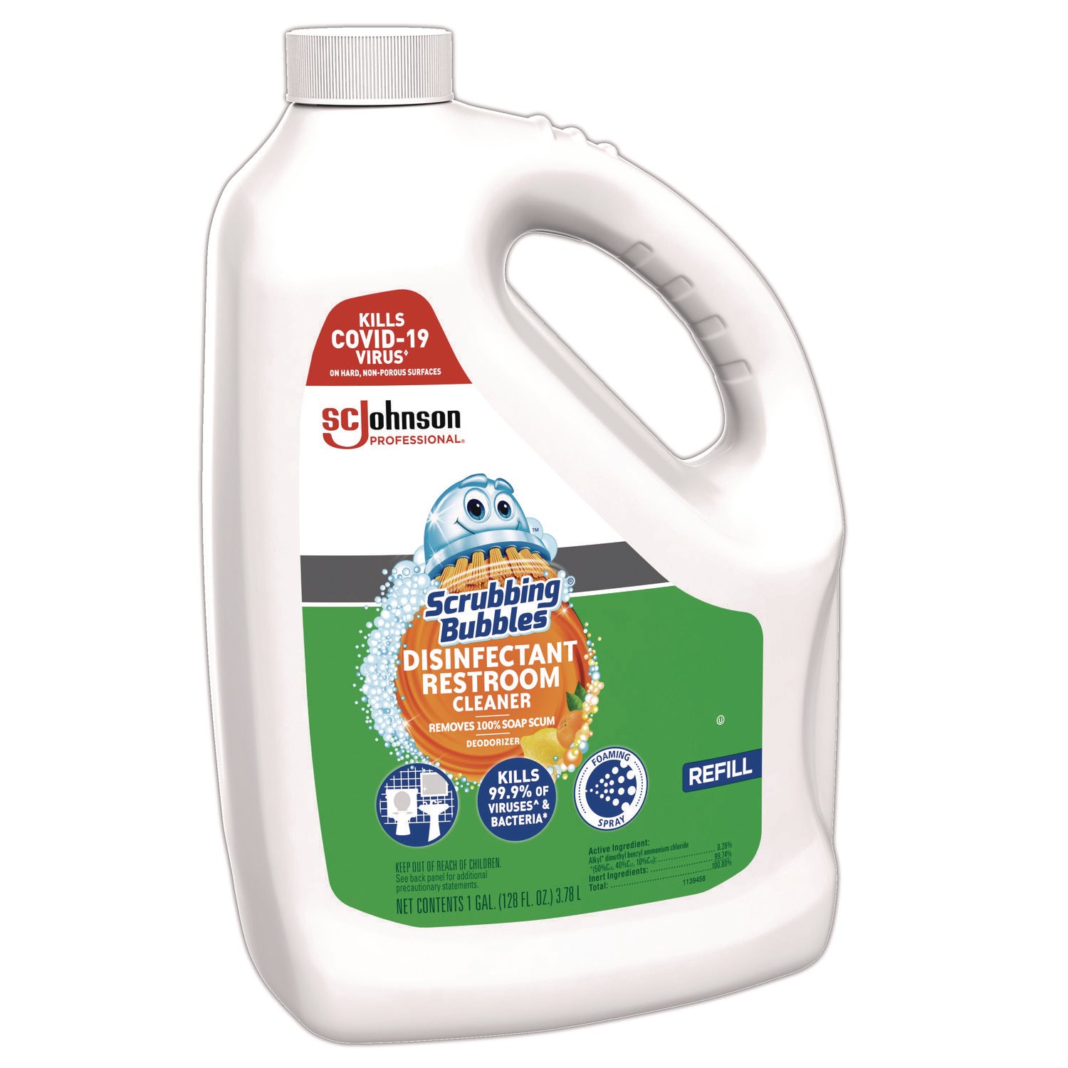 Scrubbing Bubbles® Disinfectant Restroom Cleaner, Citrus Scent, 1 gal Bottle, 4/Carton