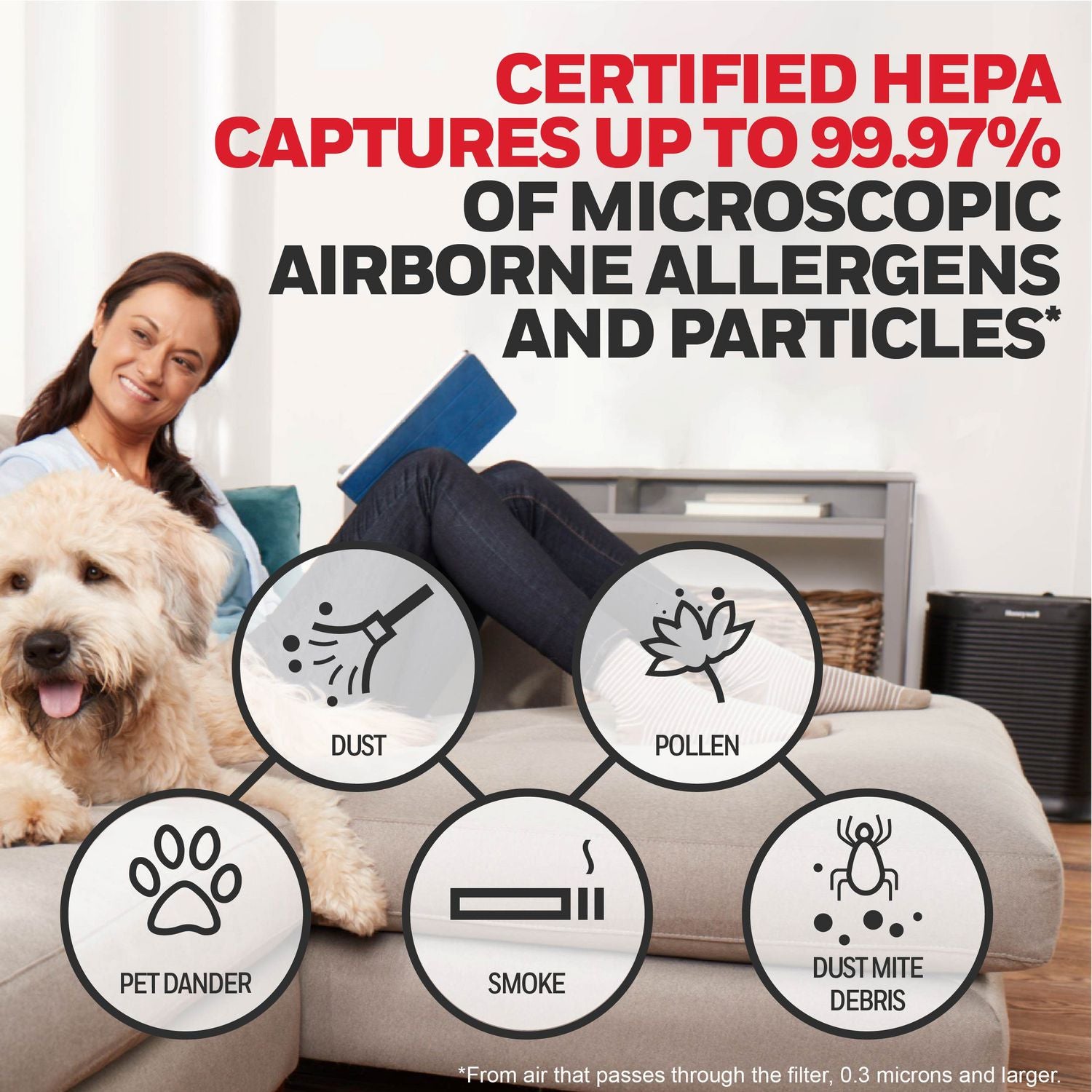 Filter G True HEPA Air Purifier Filter, 1.5 x 10 Honeywell Flipcost