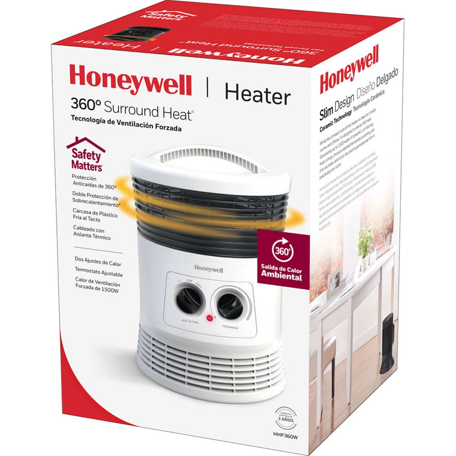 Surround Fan Forced Heater, 1,500 W, 8.1 x 11.2 x 7.9, White Honeywell Flipcost