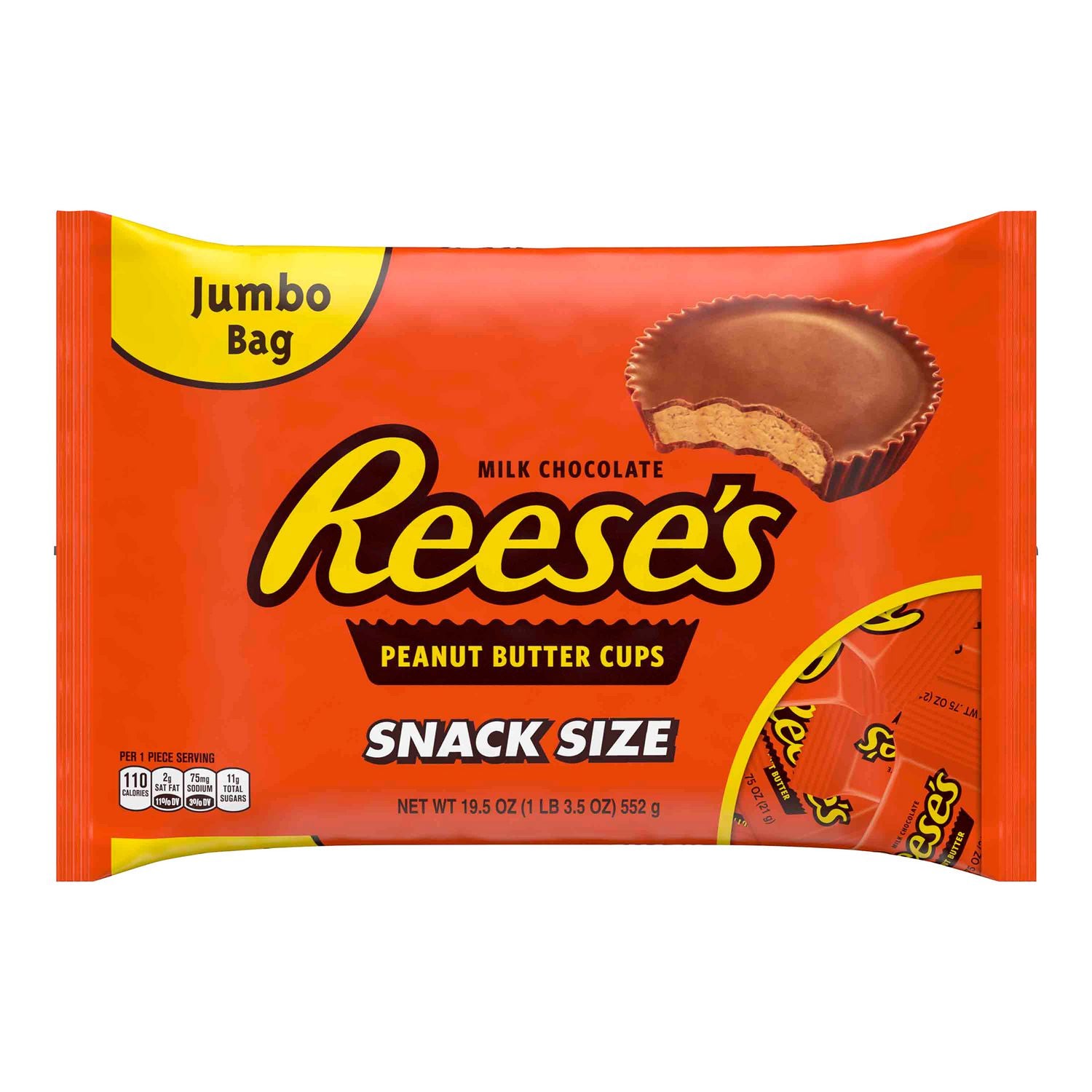 Snack Size Peanut Butter Cups, 19.5 oz Bag, 2 Bags/Carton Reese's® Flipcost