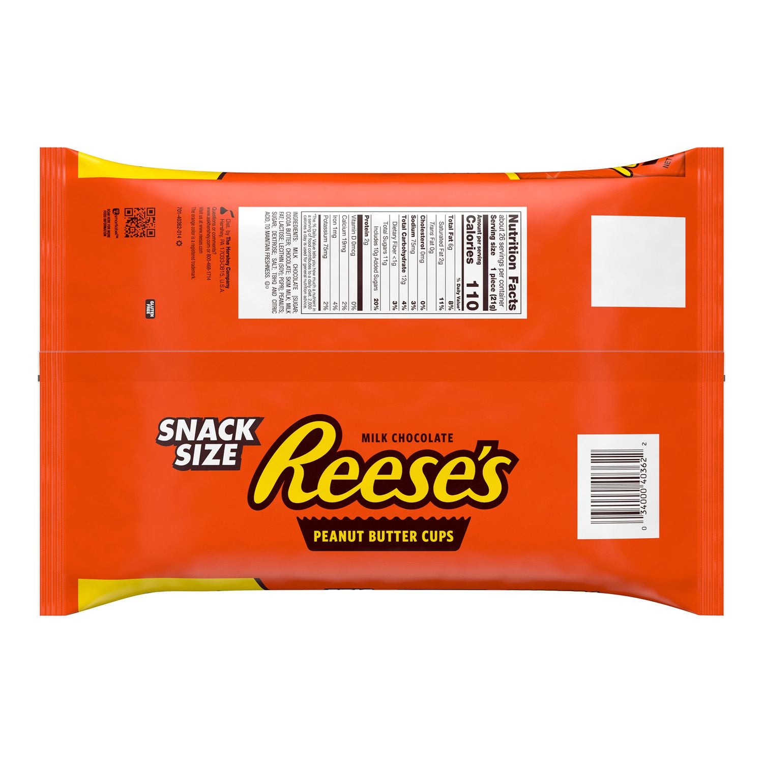 Snack Size Peanut Butter Cups, 19.5 oz Bag, 2 Bags/Carton Reese's® Flipcost