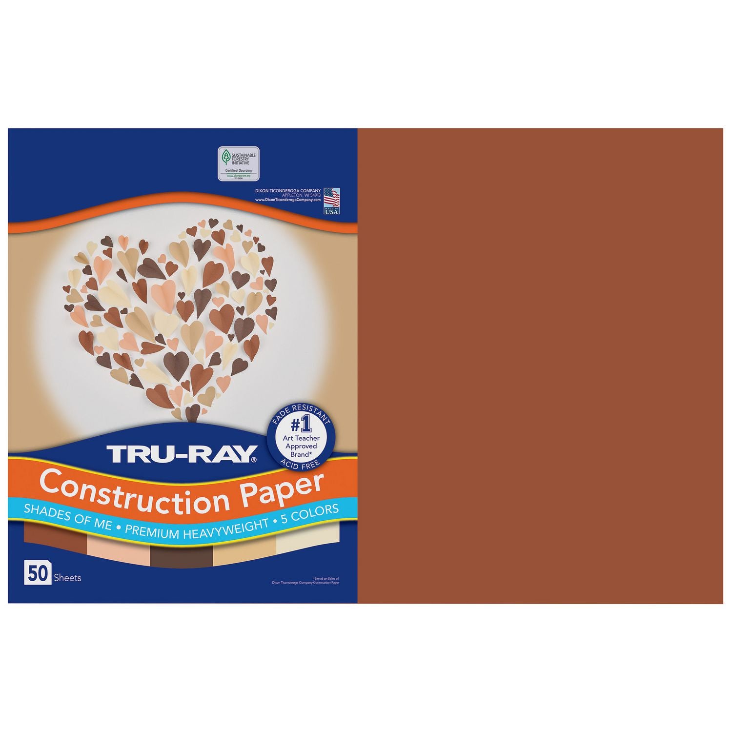 Tru-Ray Construction Paper, 70 lb Text Weight, 12 x 18, Assorted Skin Tone Colors, 50/Pack Pacon® Flipcost