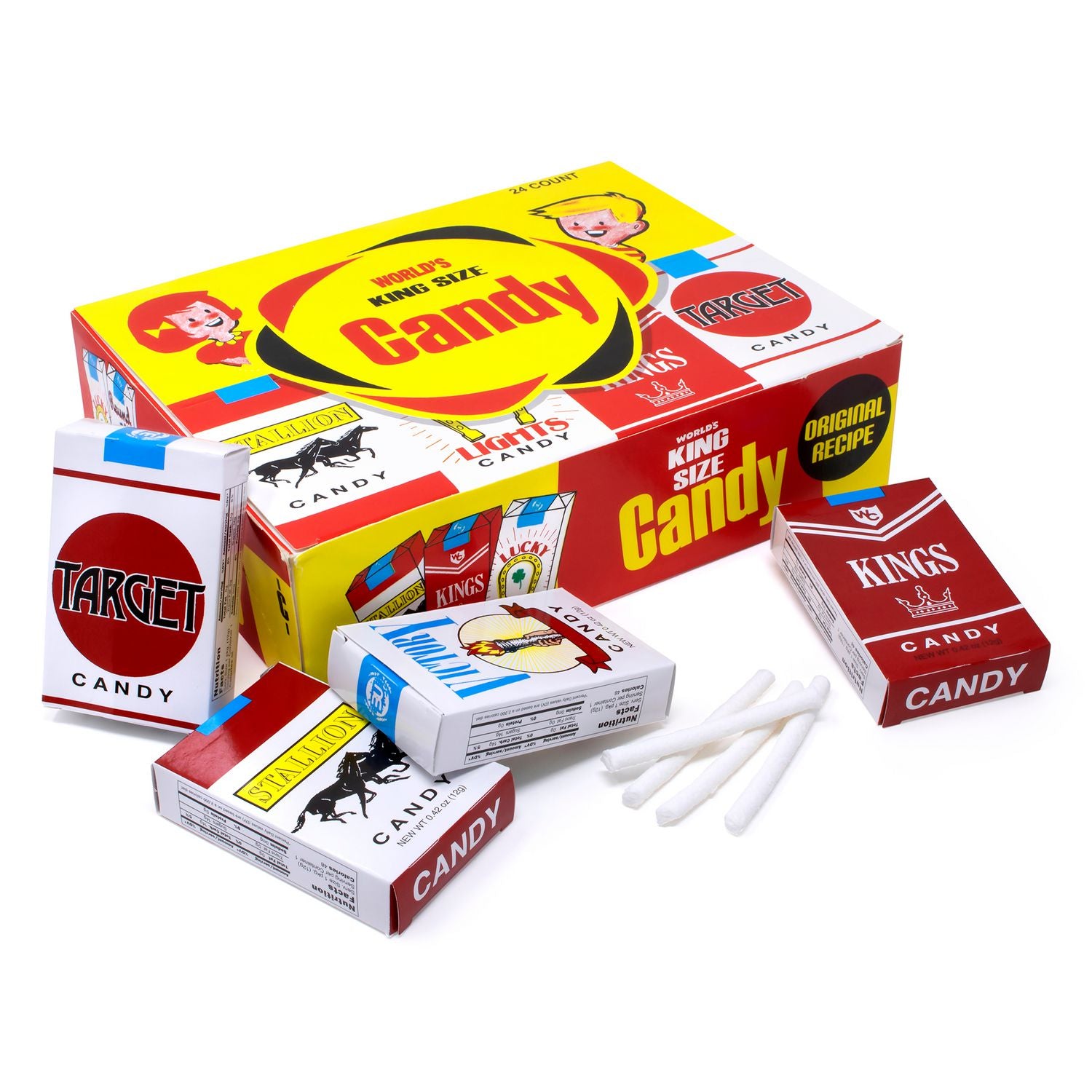 Candy Cigarettes, 24/Box, 3 Boxes/Carton World Confections Flipcost